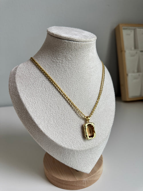 Amber Glow Pendant Necklace