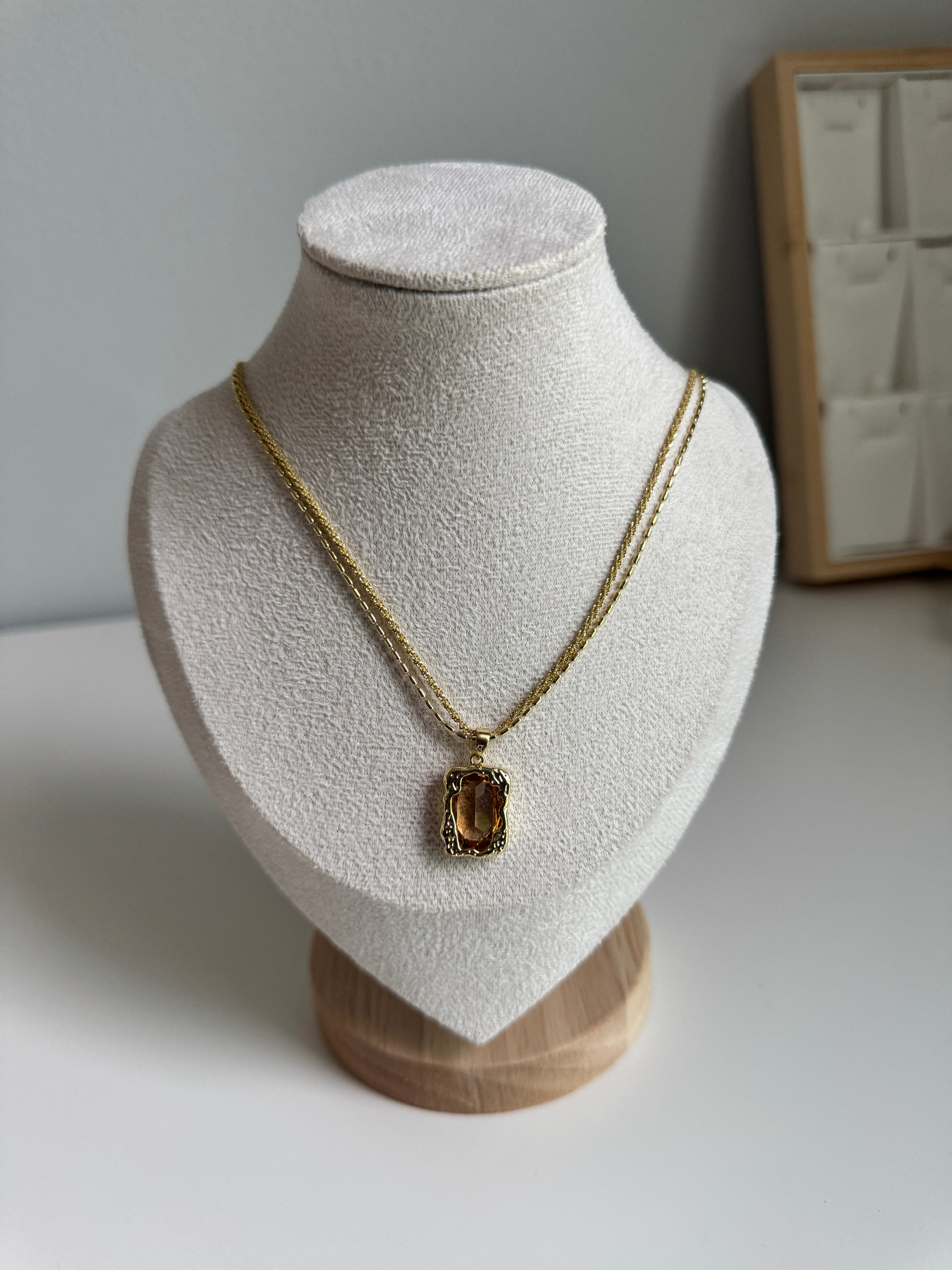 Amber Glow Pendant Necklace