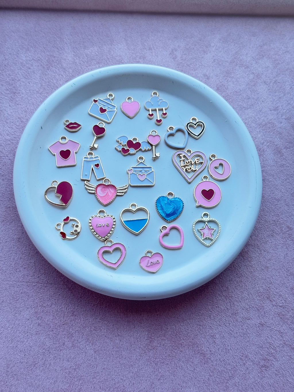 Love Enamel Charms Mix 26 piece