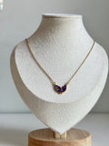Purple Butterfly Heart Necklace