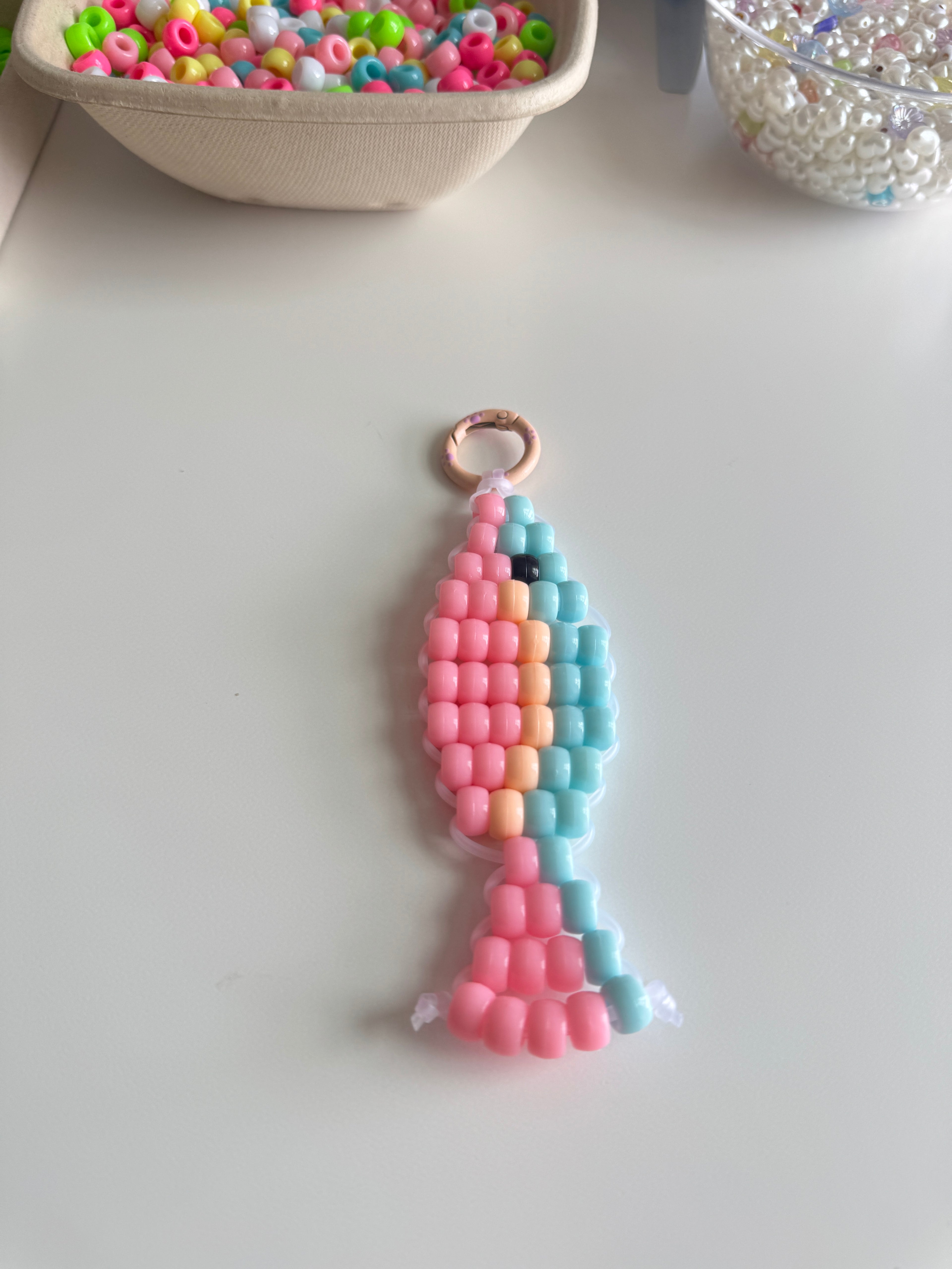 Pony Bead Fish keychain