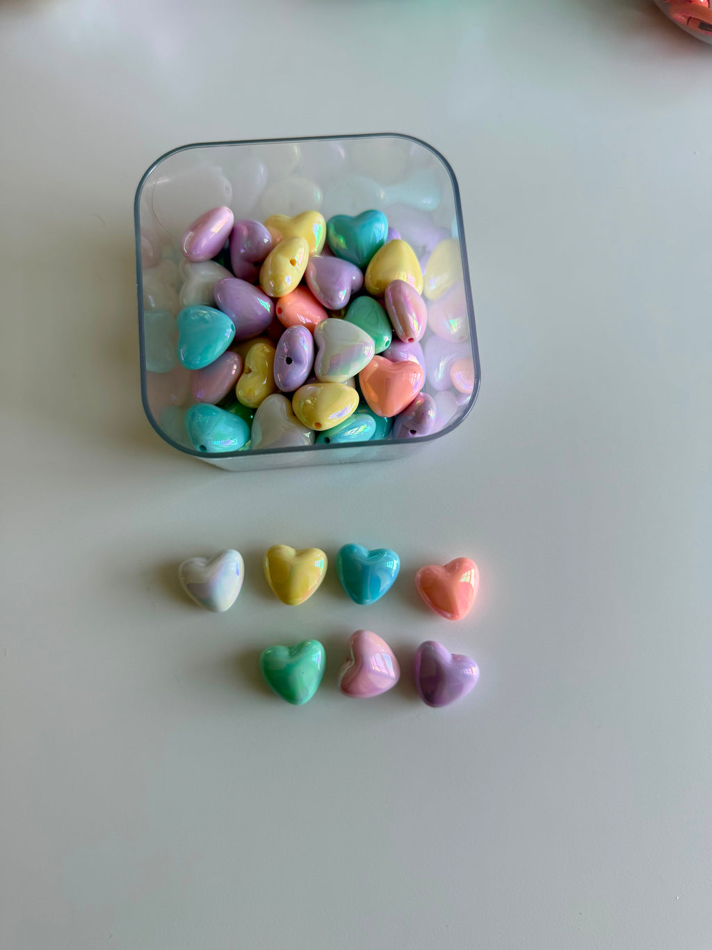 Pastel Puffy Heart Beads