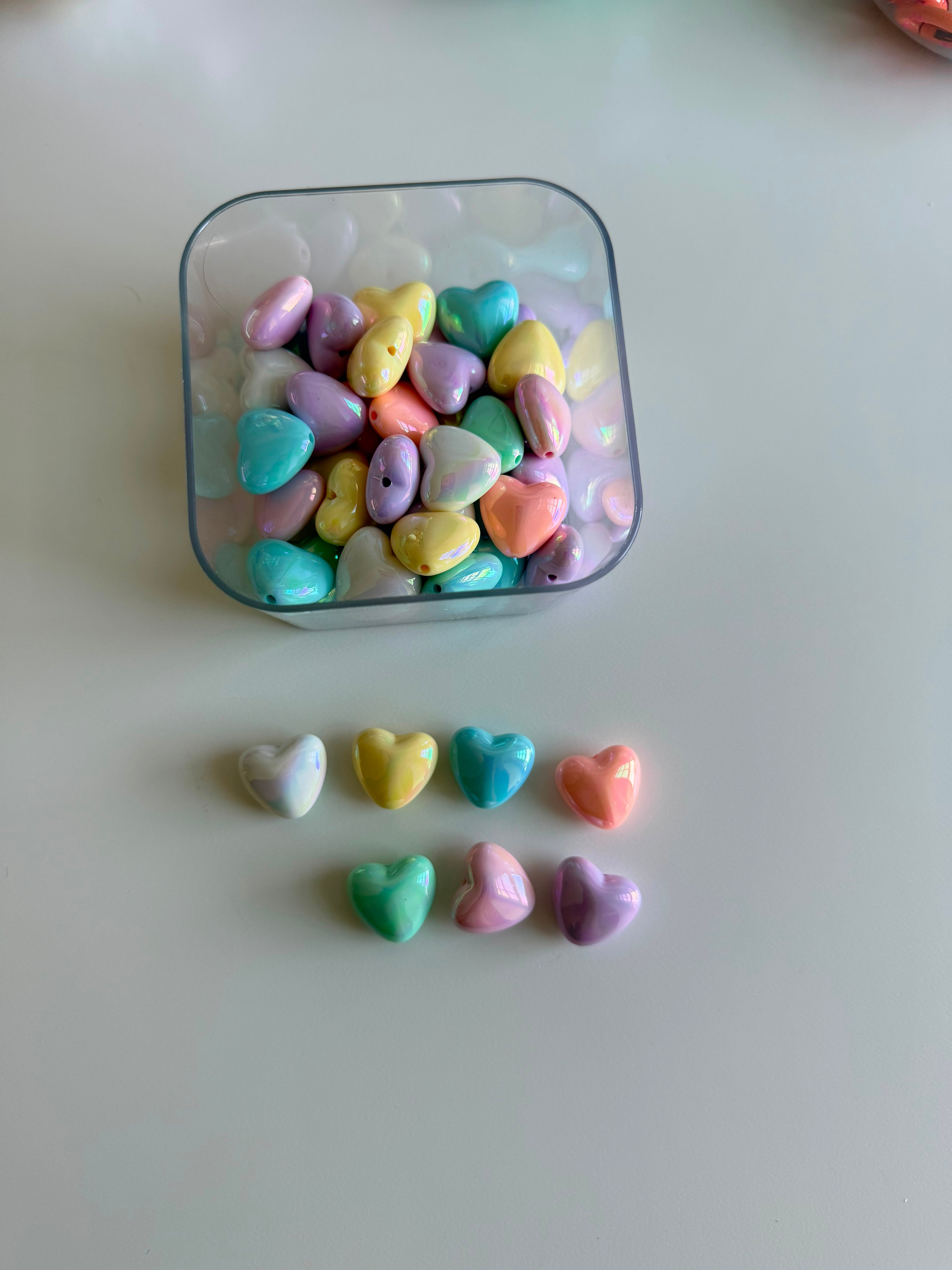 Pastel Puffy Heart Beads