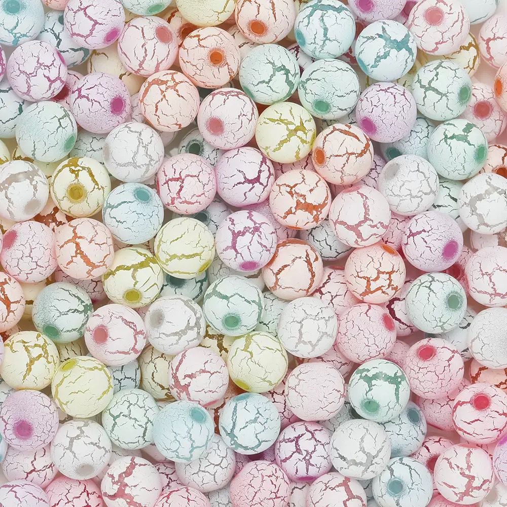 Pastel Crackle Acrylic Beads