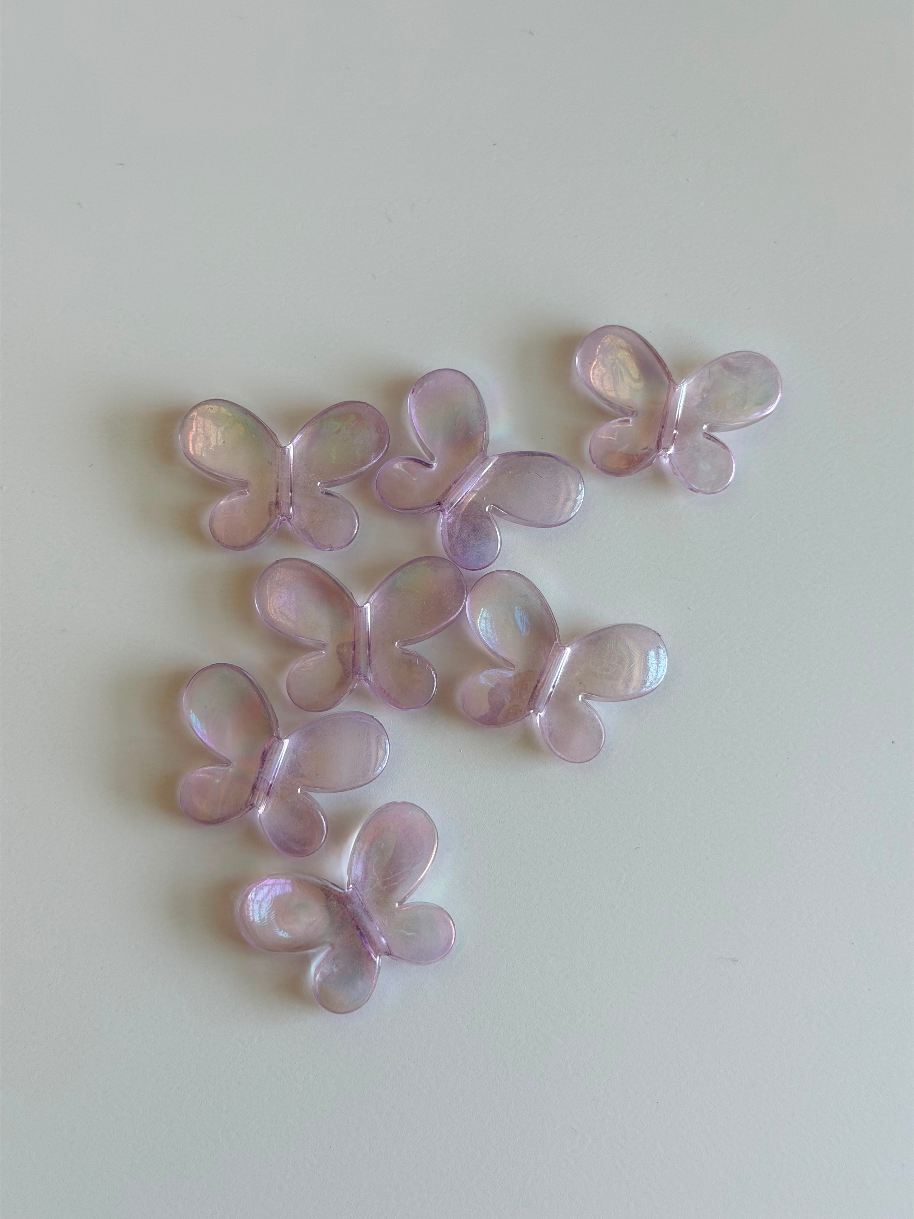 Lavender Iridescent Butterfly Beads