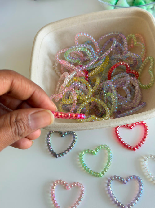 Beaded Heart Charms