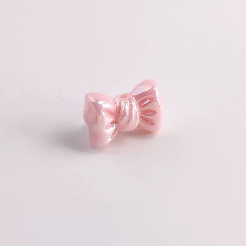 Pink Bow Acrylic Beads