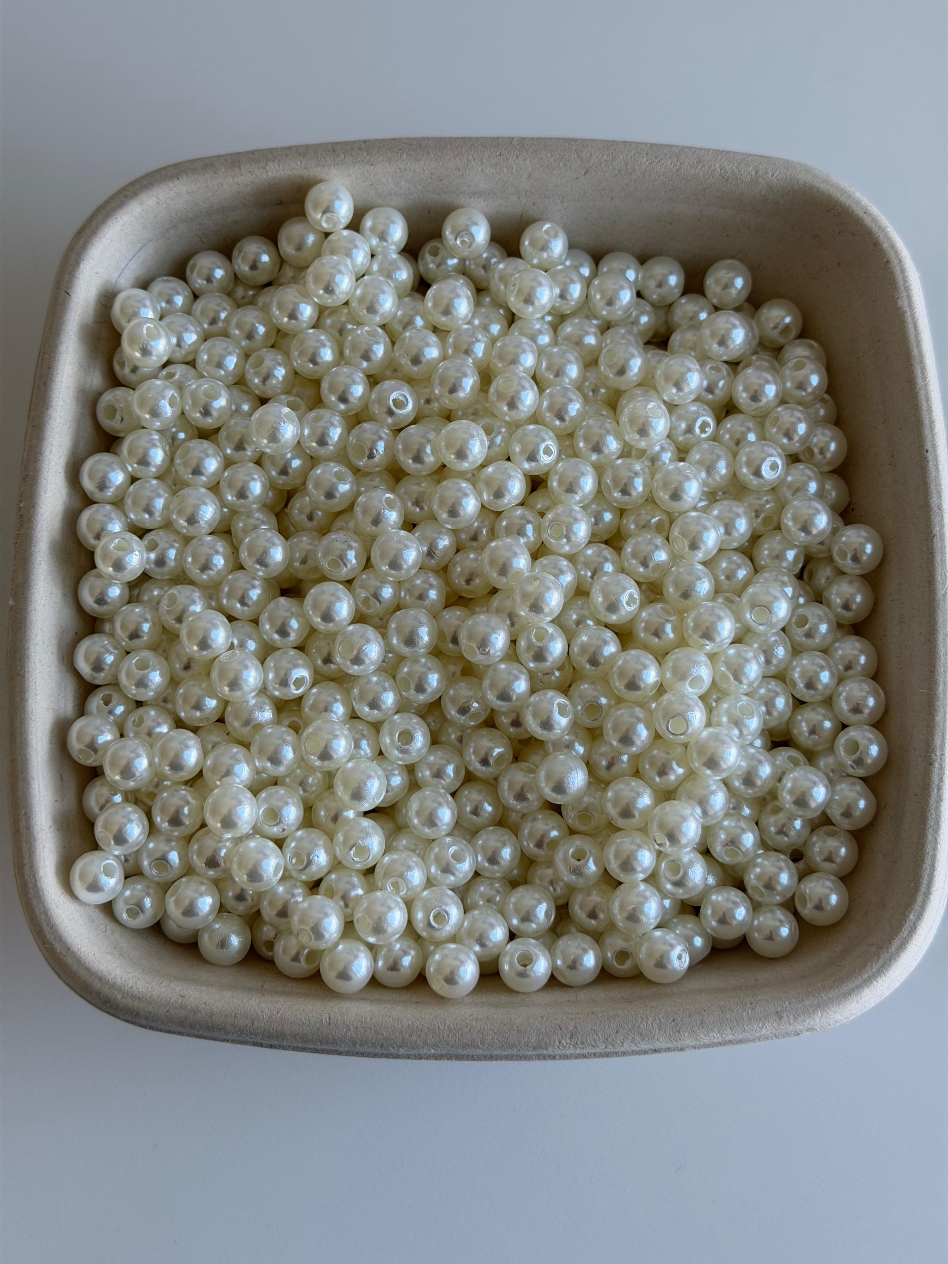 Classic pearl Round Beads-Ivory pearl Acrylic Beads