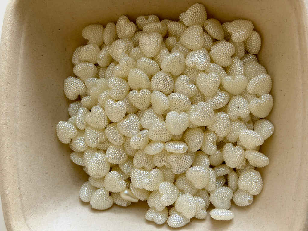 Pearl Heart Beads-Ivory white