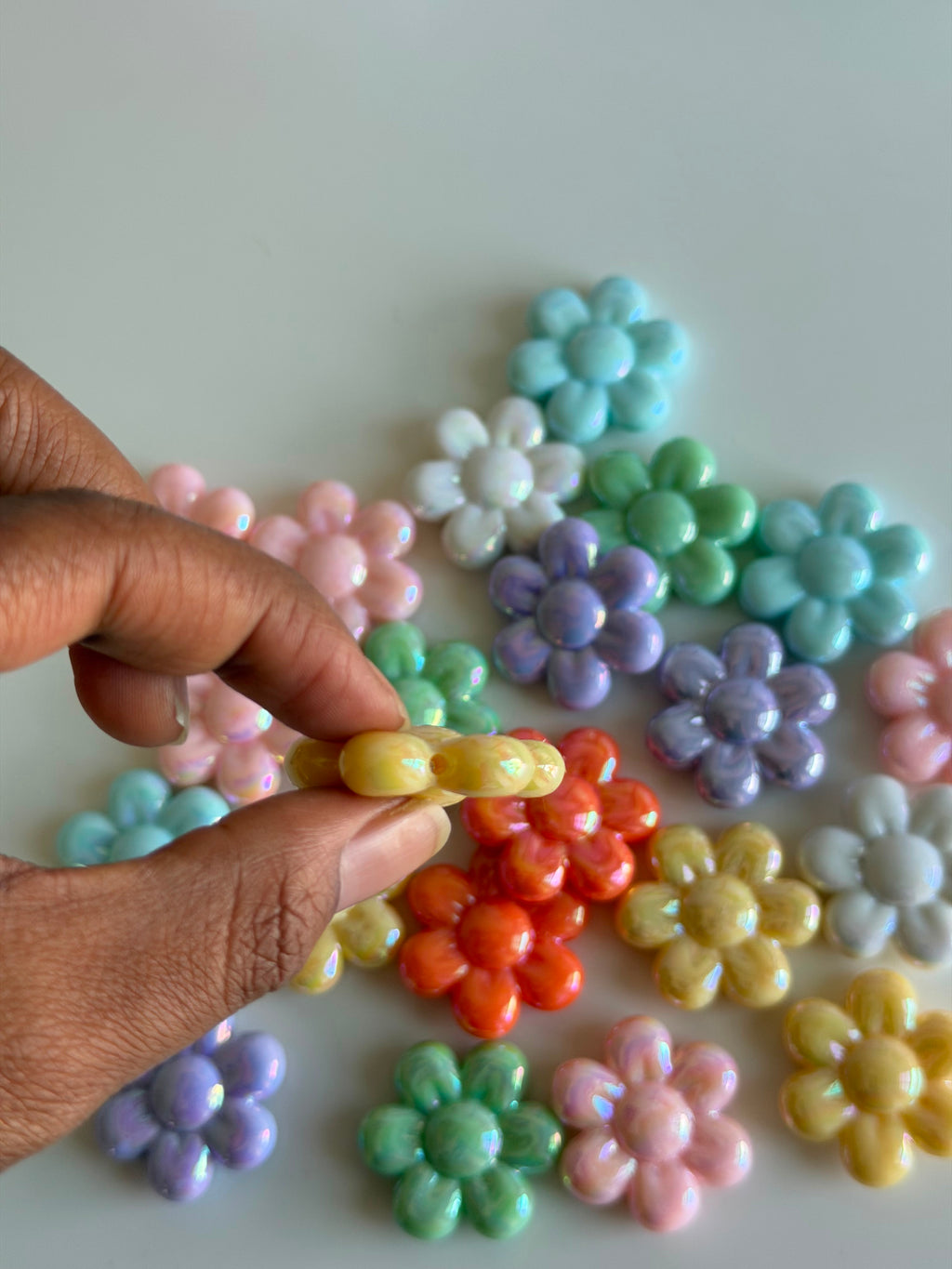 Pastel Daisy Flower Beads