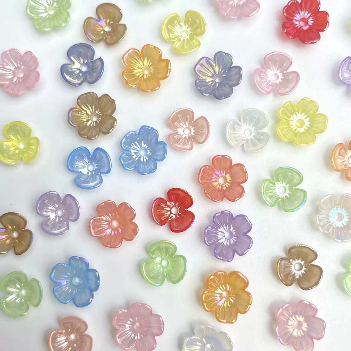 Pastel Transparent flower Beads.