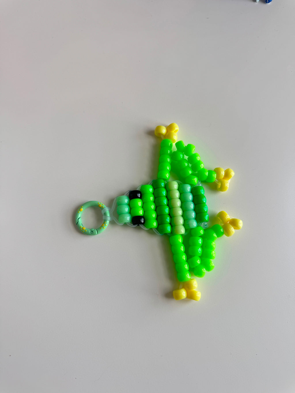 Pony Bead Frog Keychain