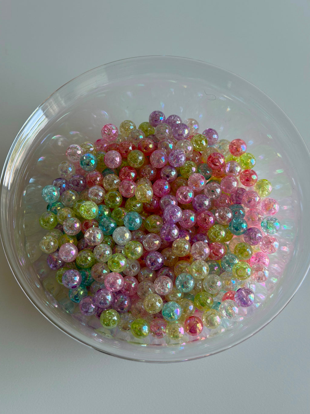 Pastel Crackle Glass Beads Mix
