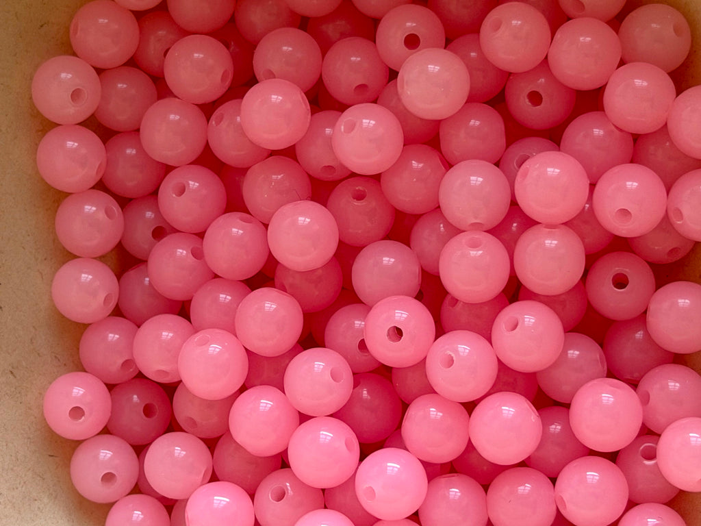 Bubblegum Pink Round Acrylic Beads