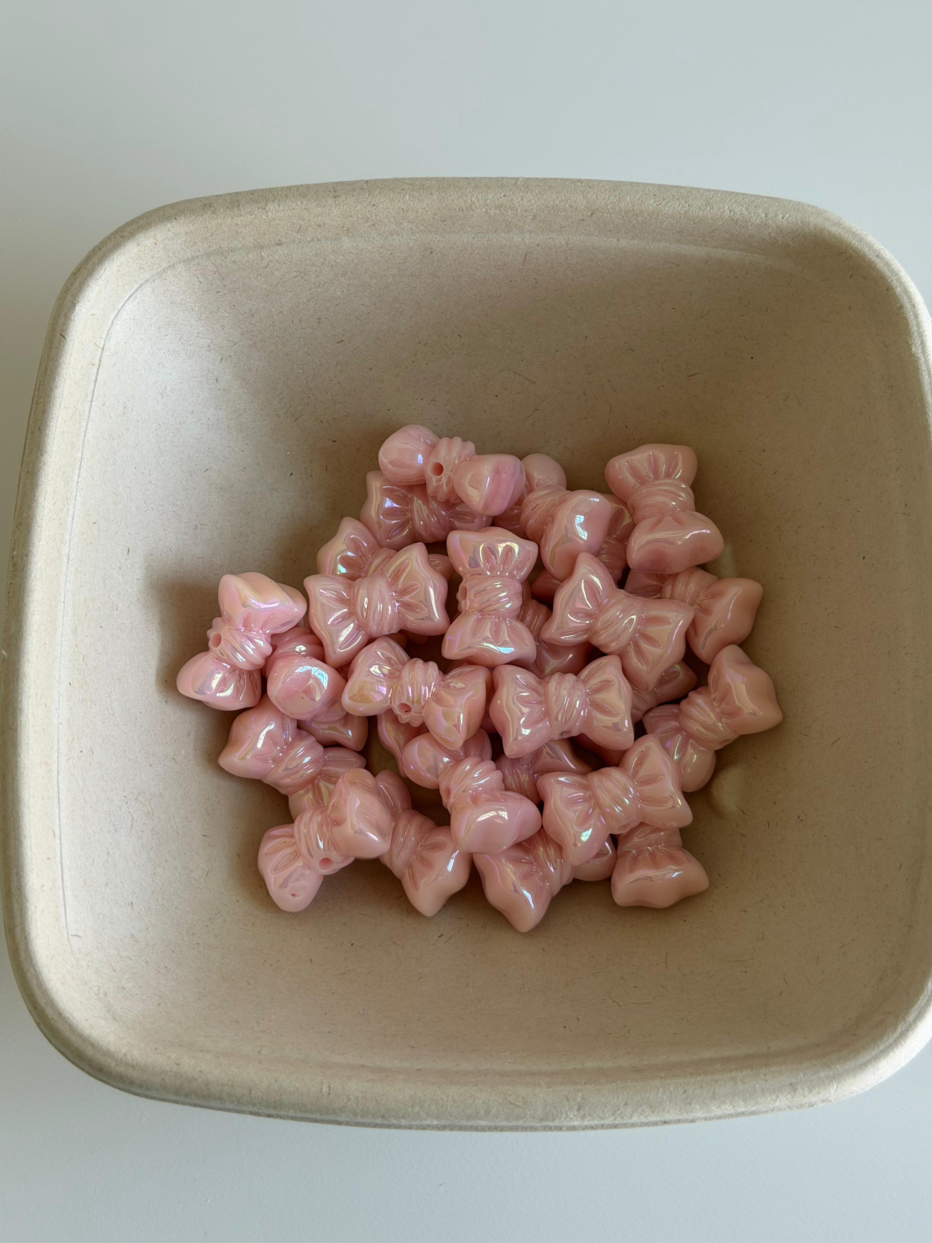 Pink Pearl Bow Beads