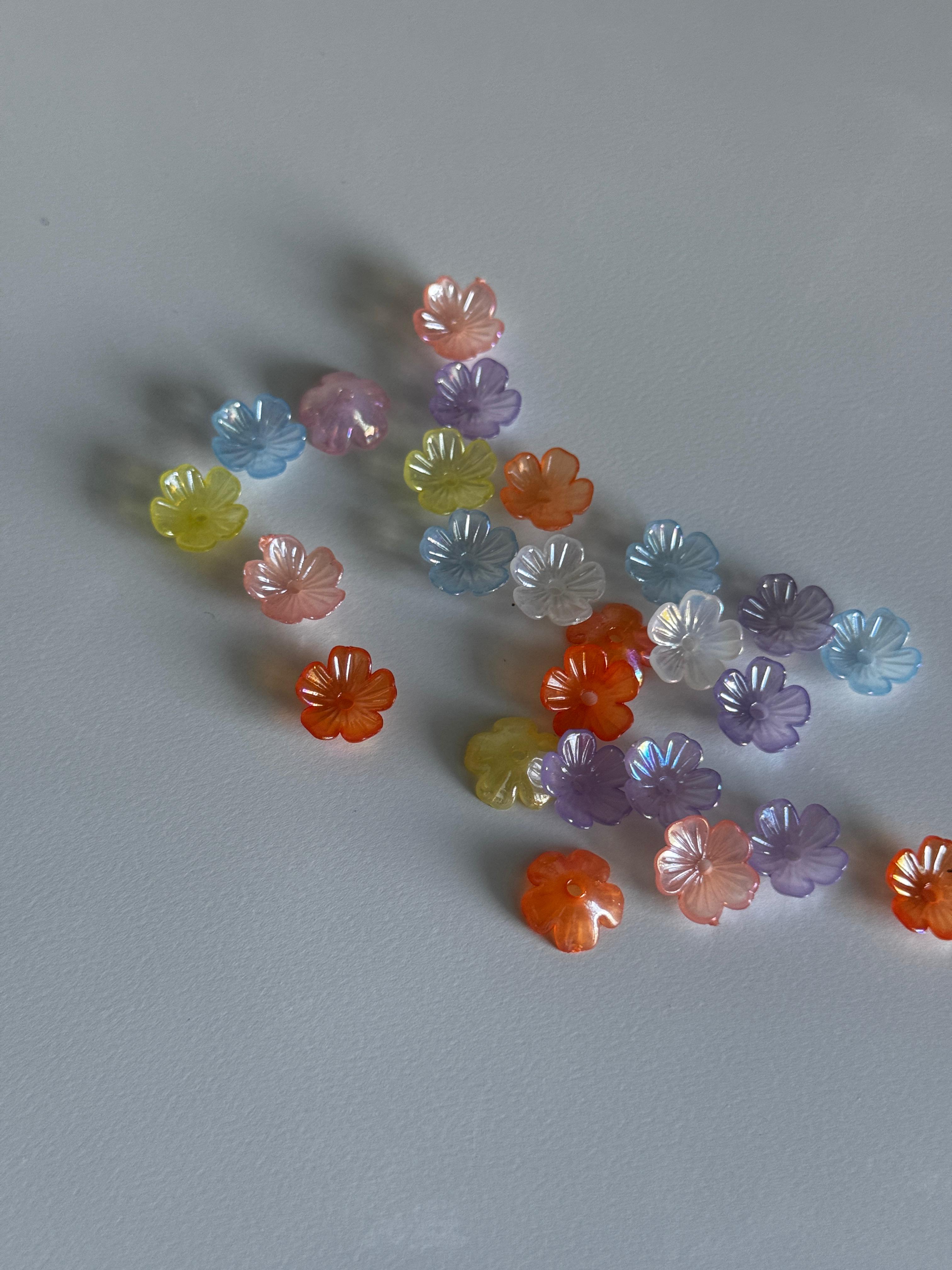 Pastel Transparent flower Beads.