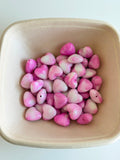 Pink Marble Heart Beads