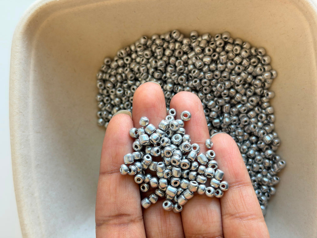 Metallic Silver Seed Beads