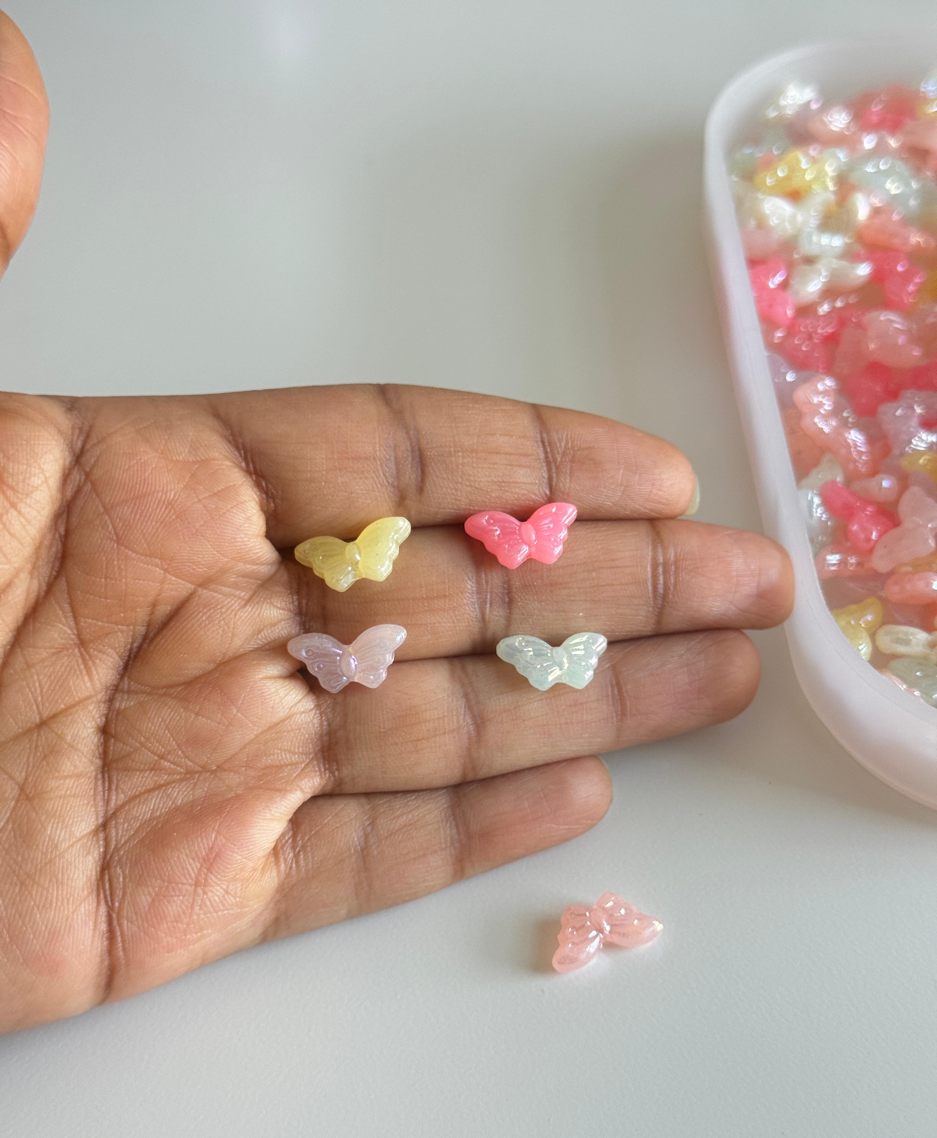 Pastel Butterfly Acrylic Beads.