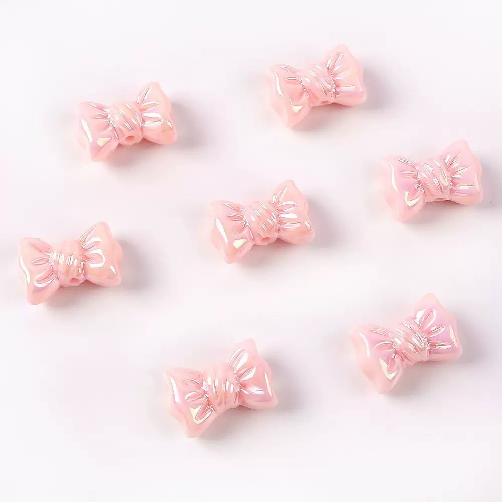 Pink Bow Acrylic Beads