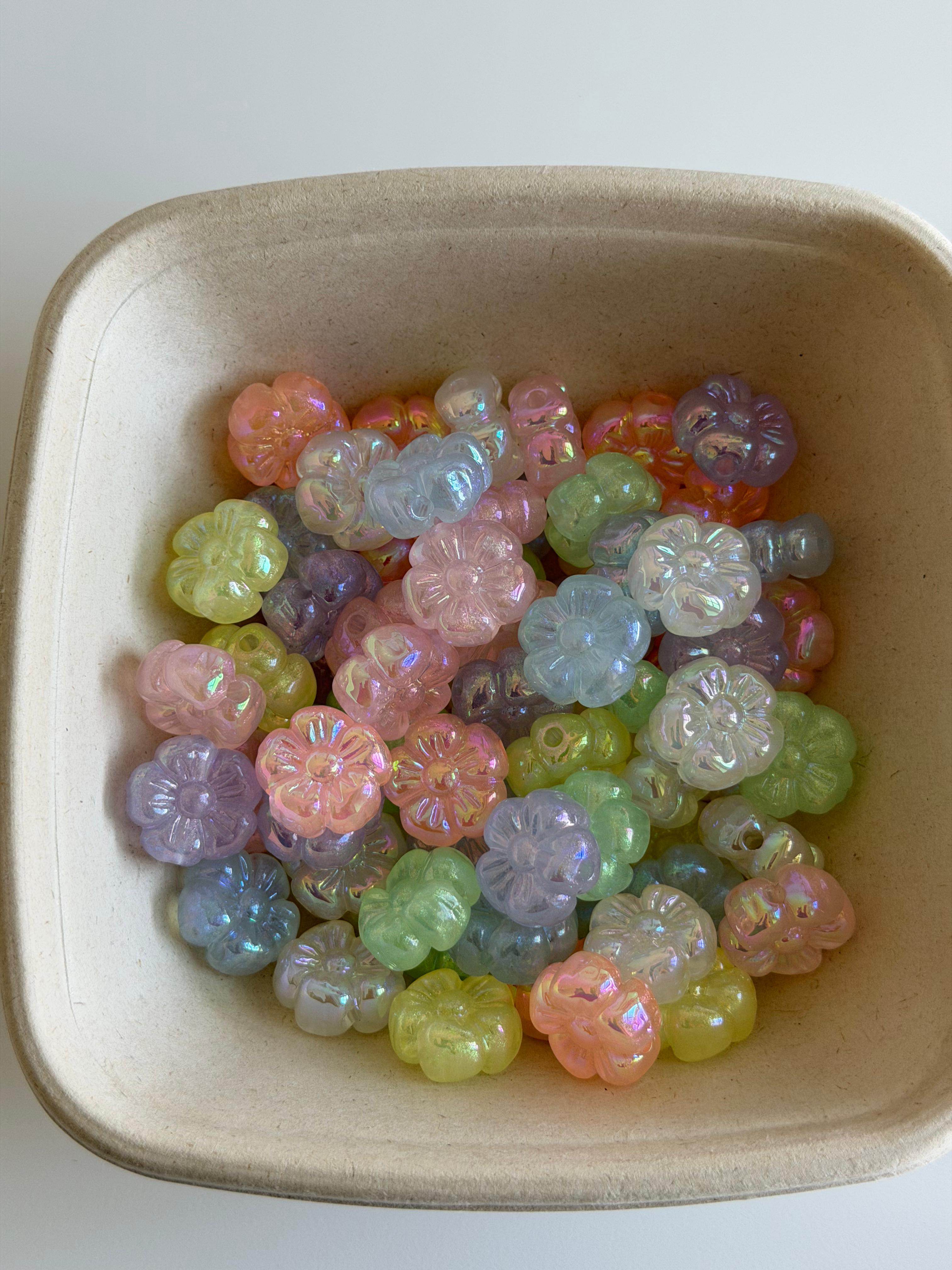 Iridescent Flower Beads