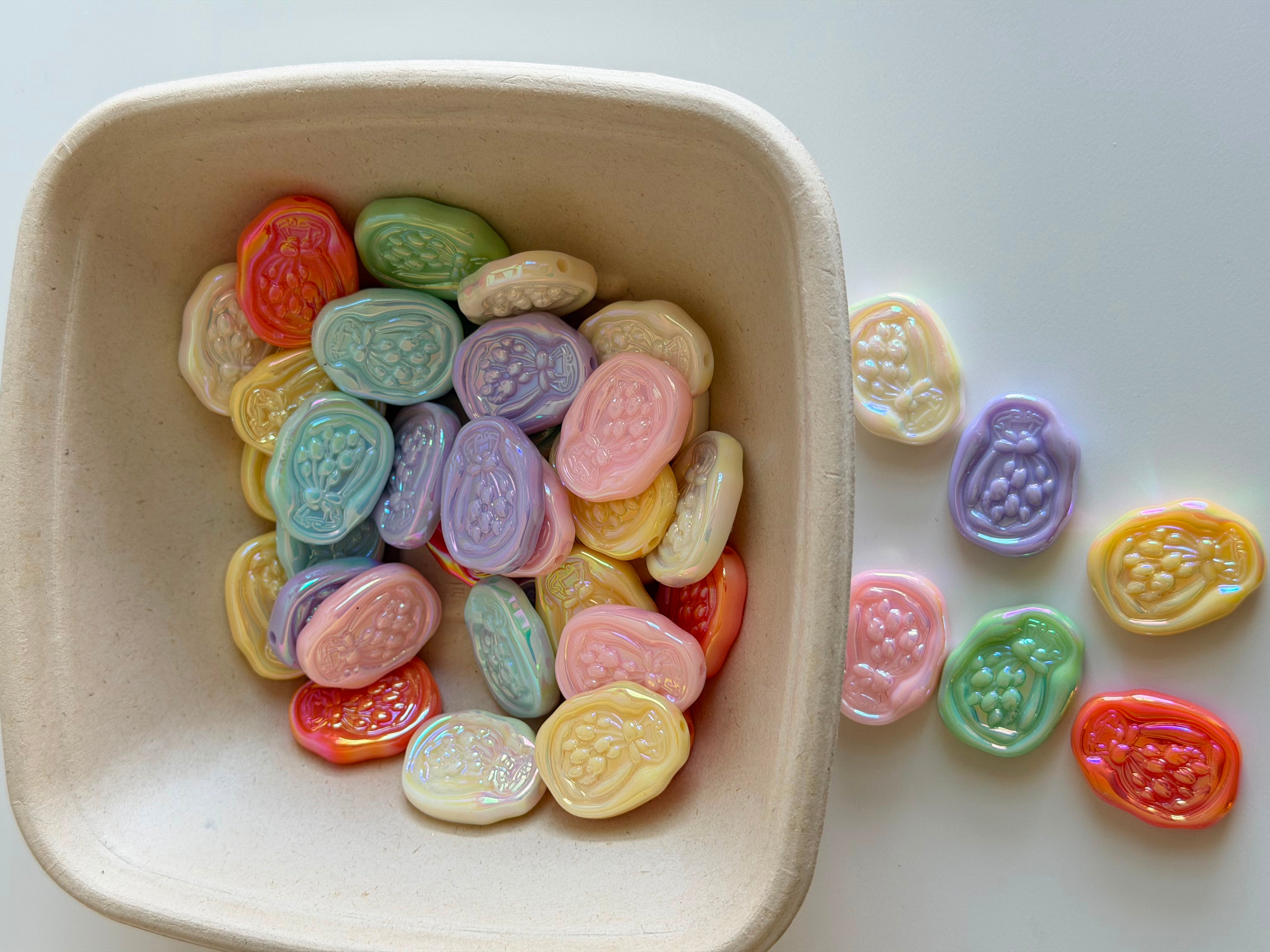 Vintage Floral Cameo Beads