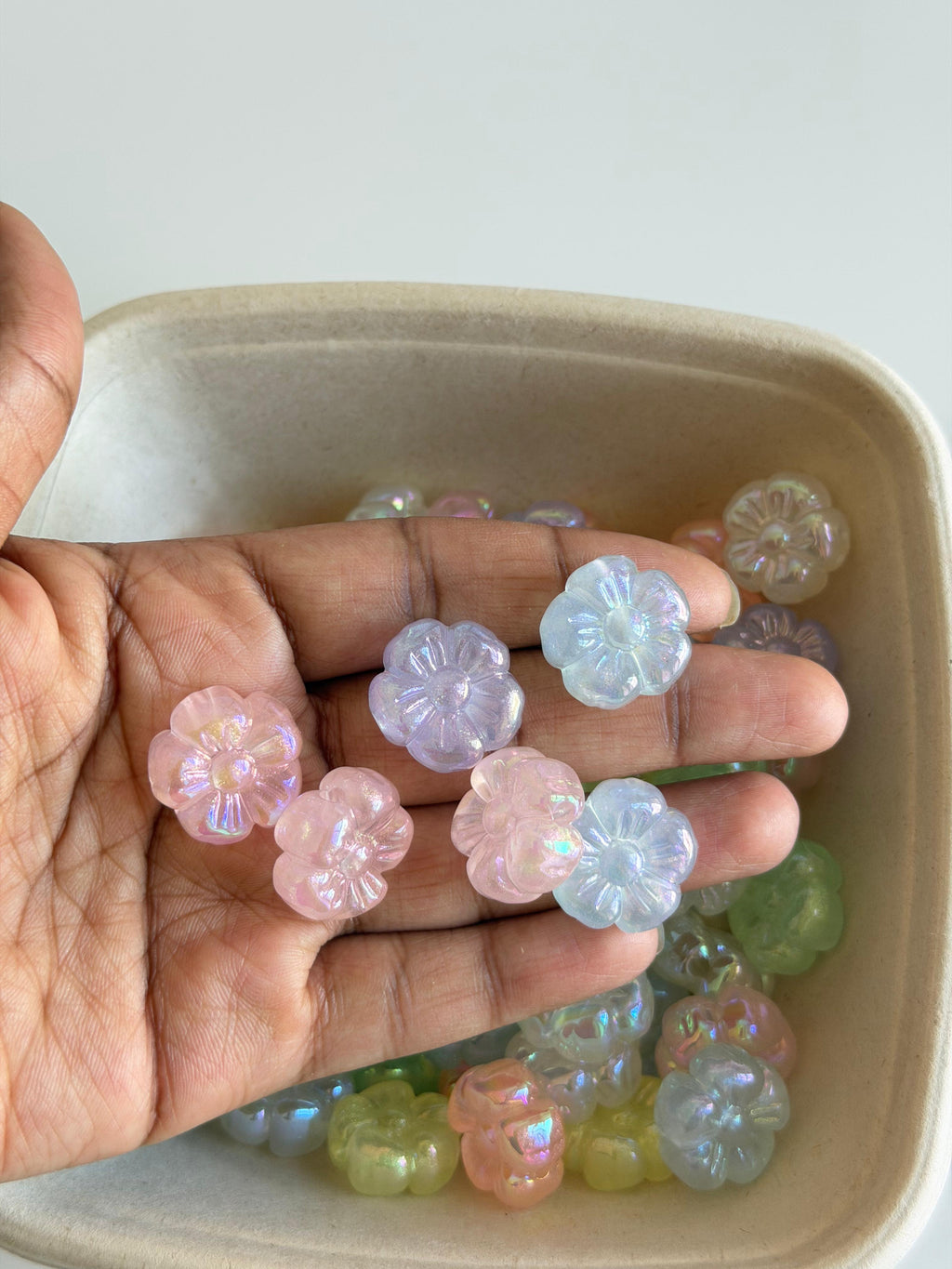 Iridescent Flower Beads