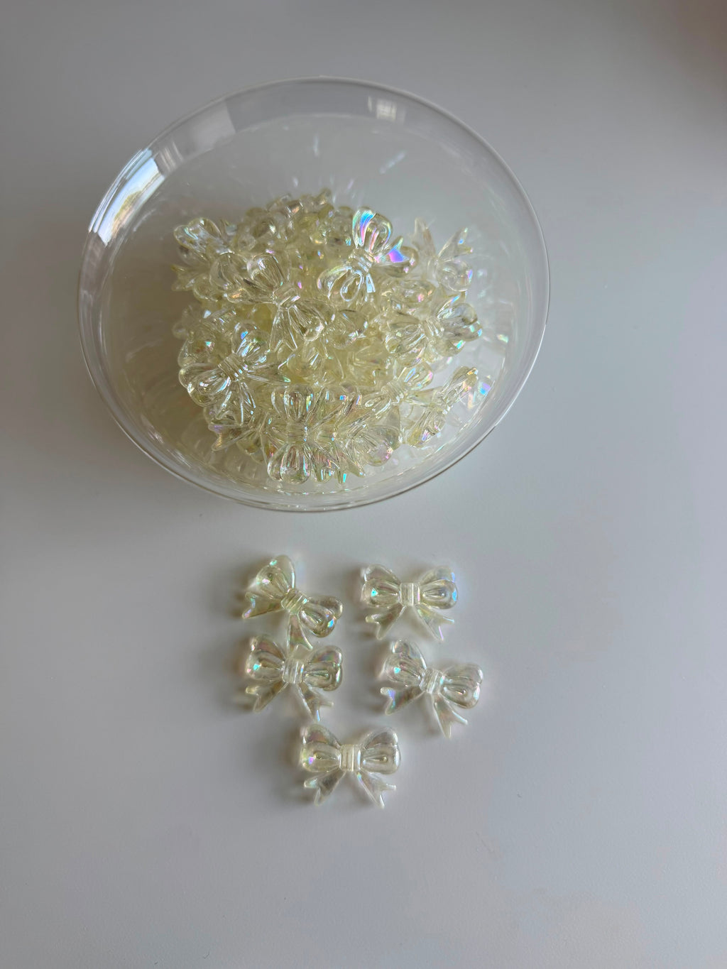 Iridescent Ribbon Bow Beads