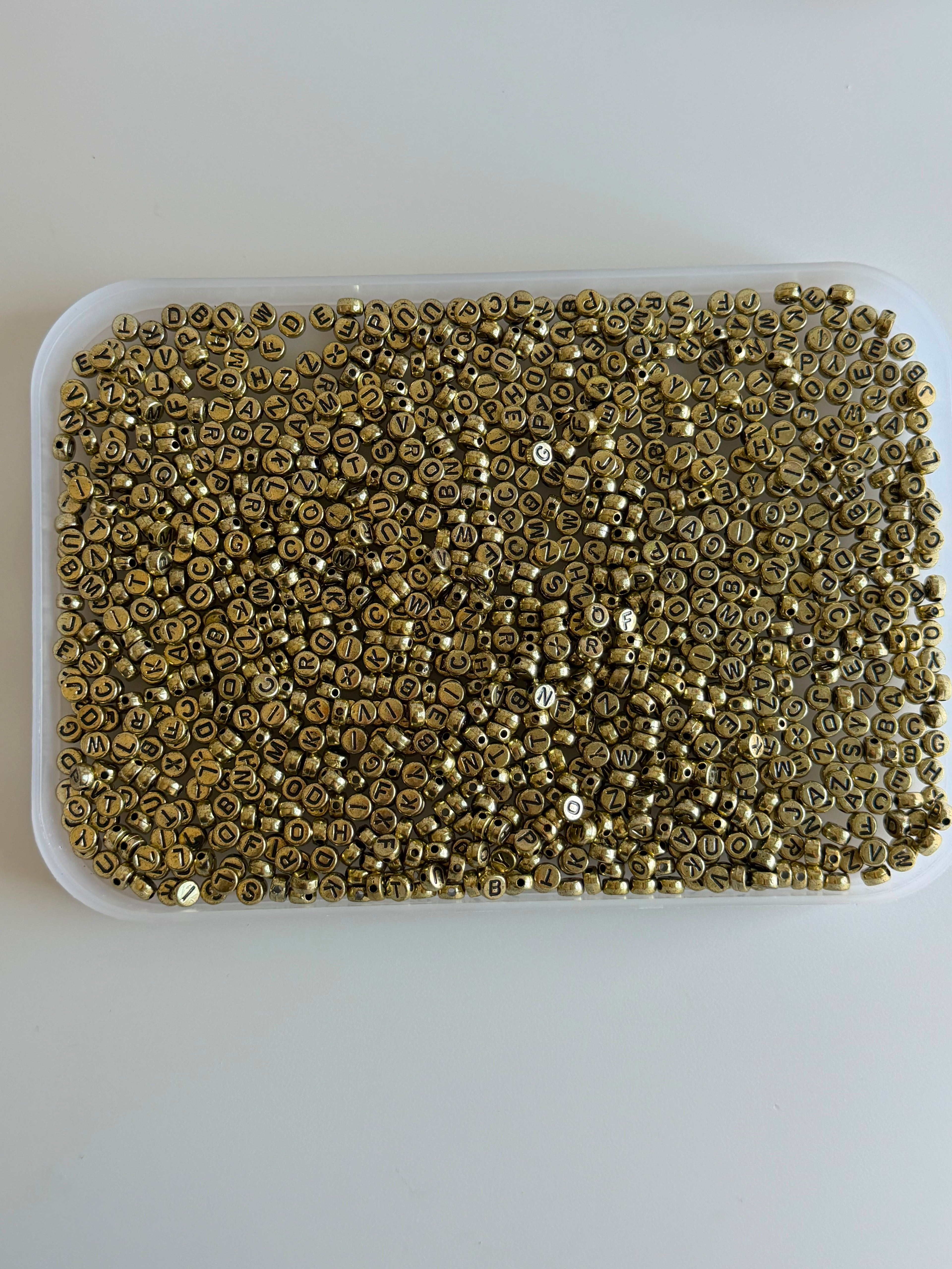 Vintage Gold Letter Beads