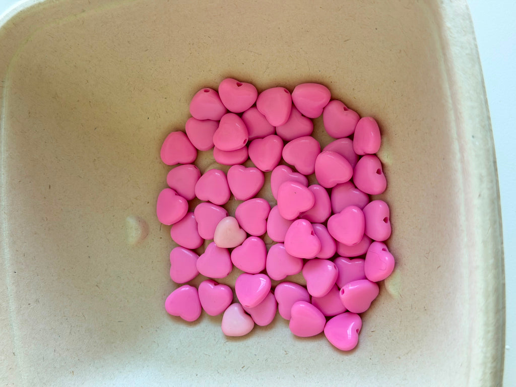 pink heart beads