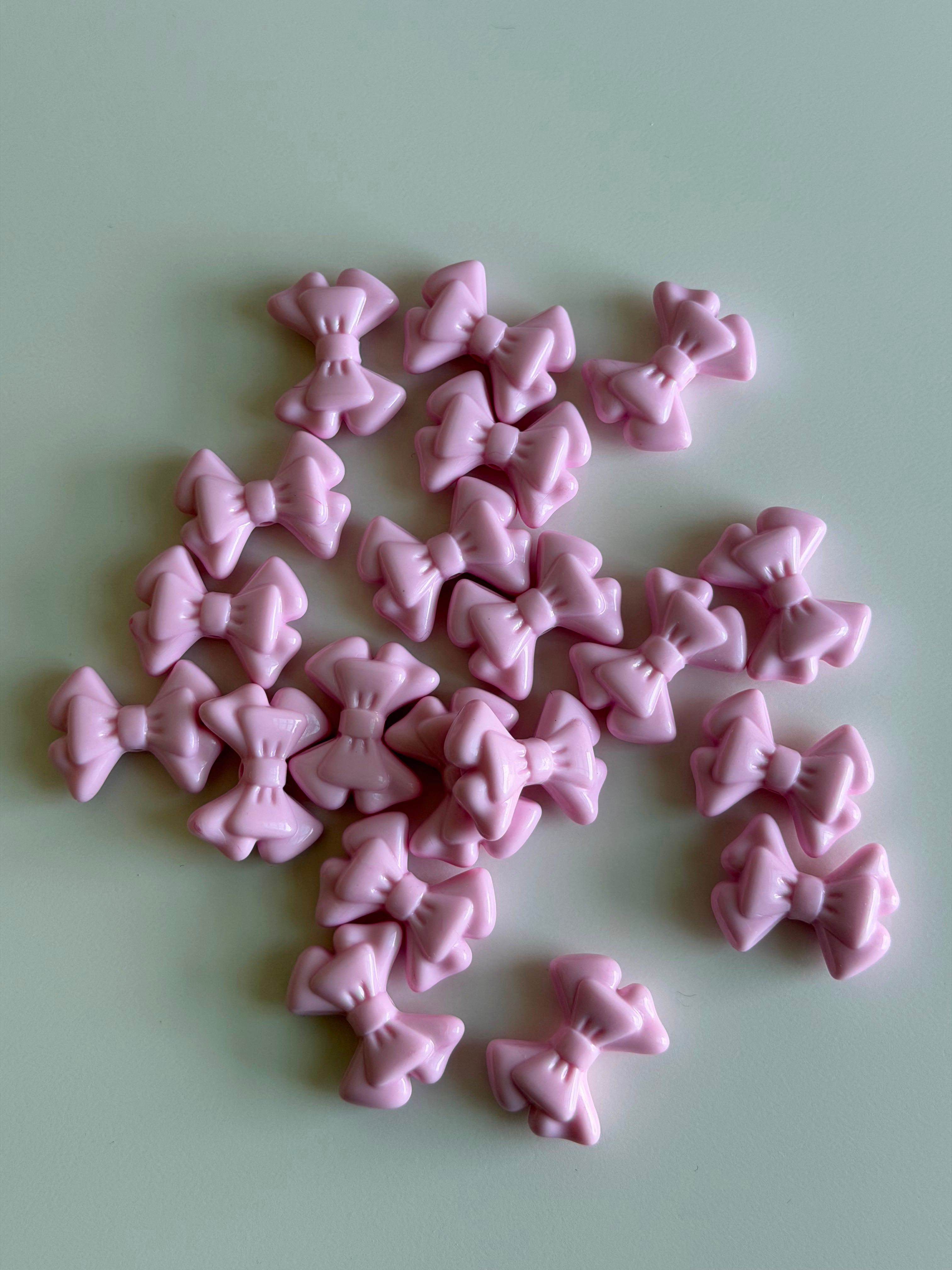 Pink Ribbon Bow Beads