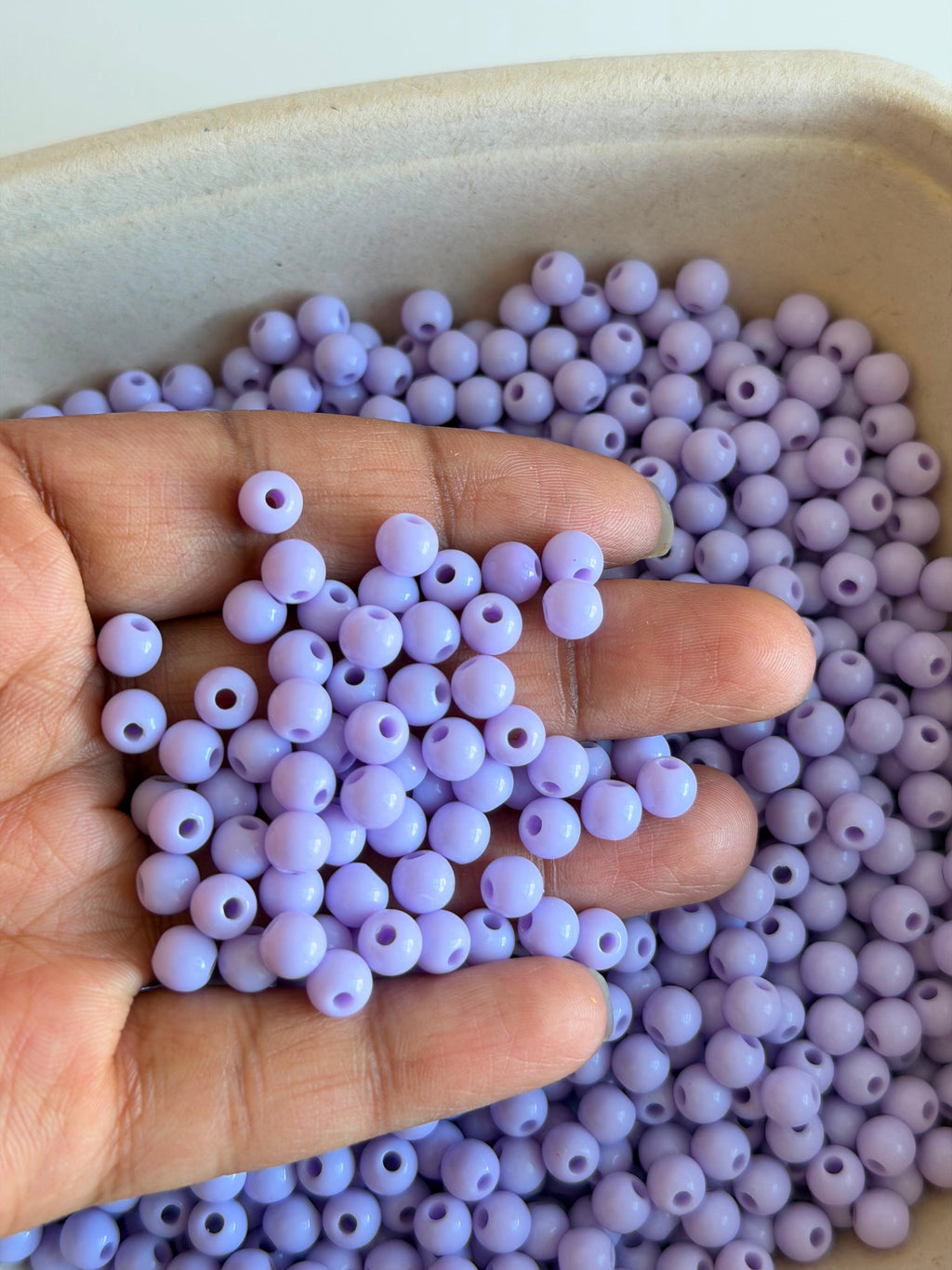 Lavender Round Acrylic Beads