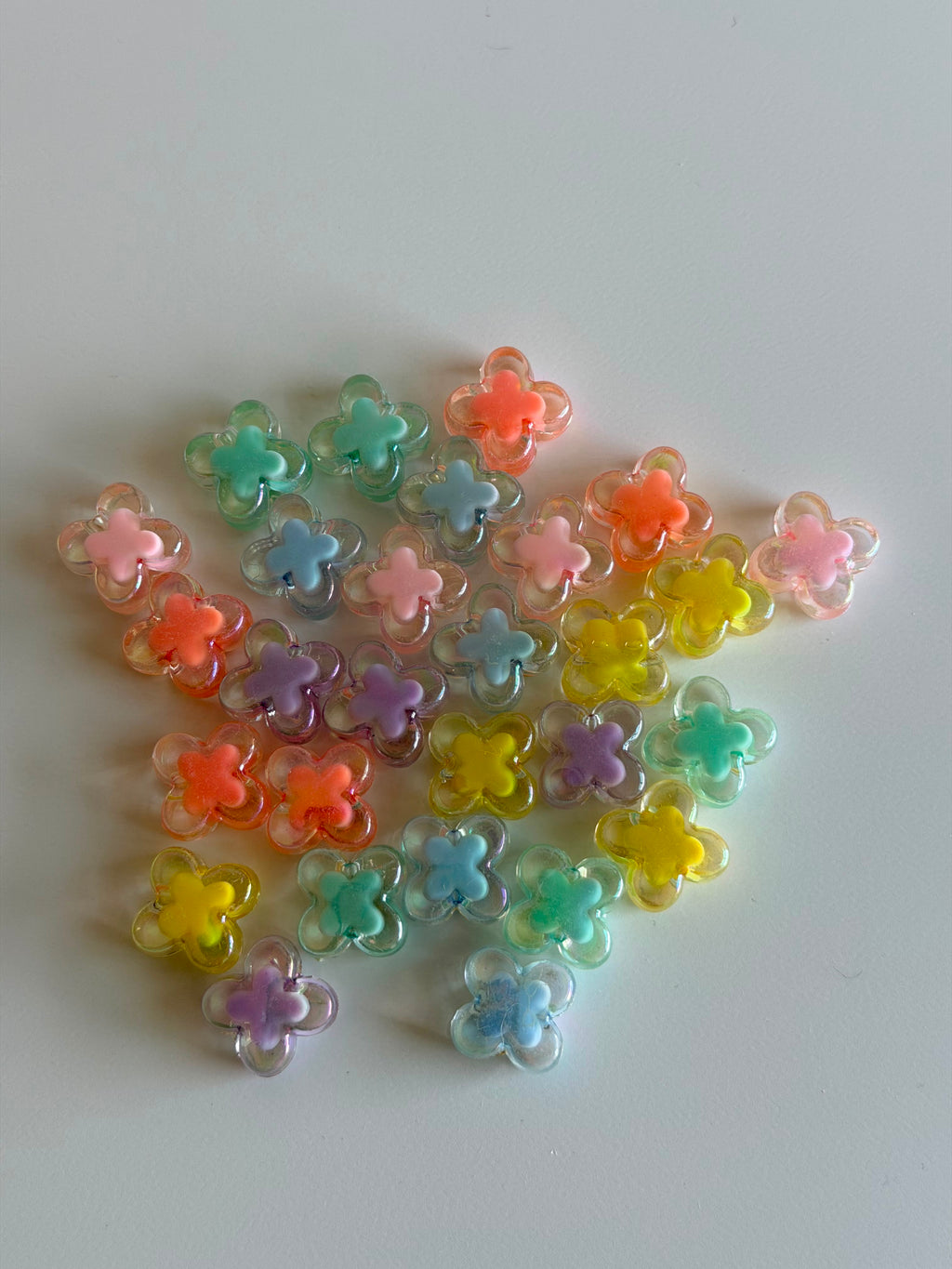 Pastel Clover Acrylic Beads