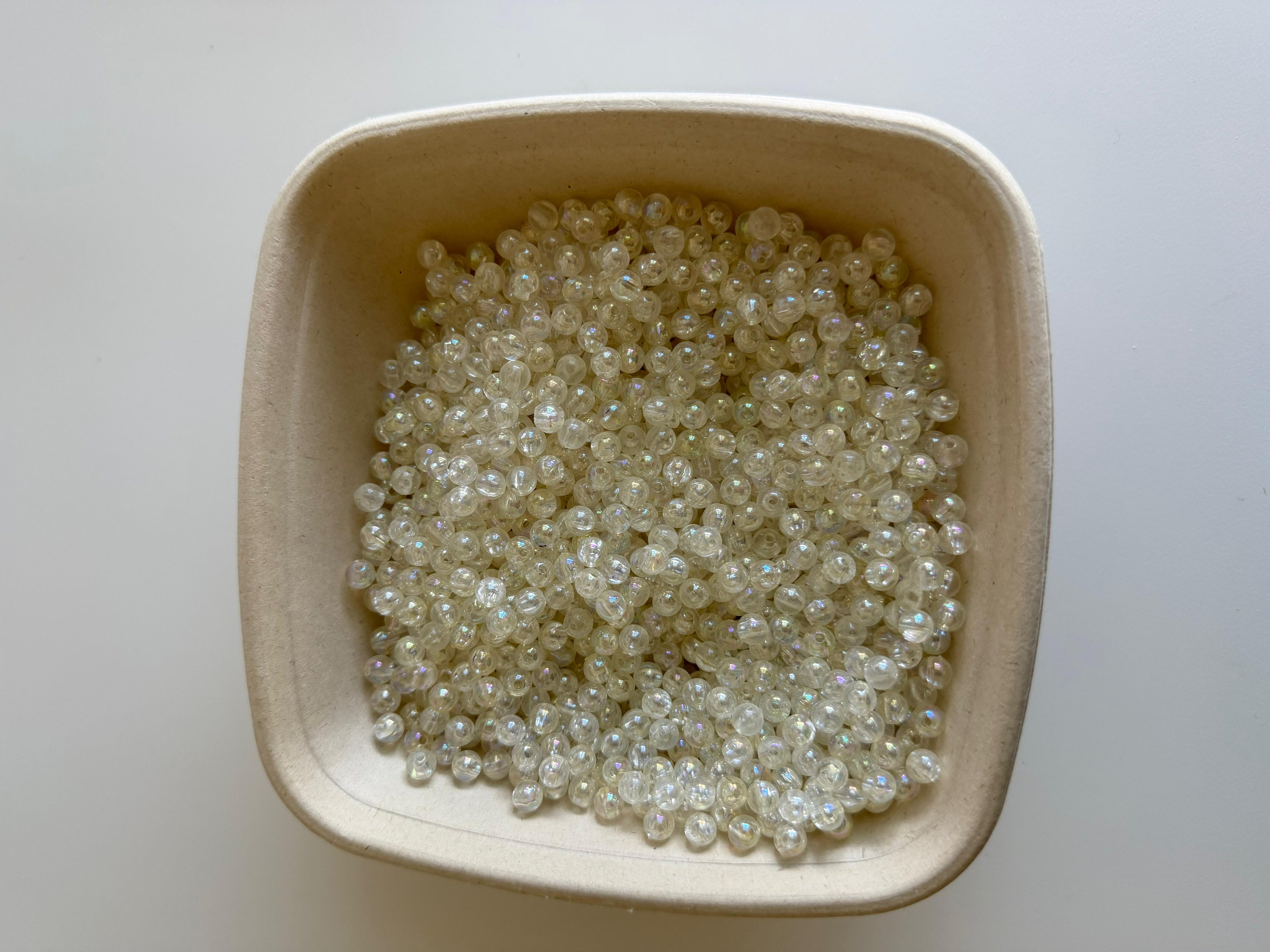 Iridescent Crackle Round Beads