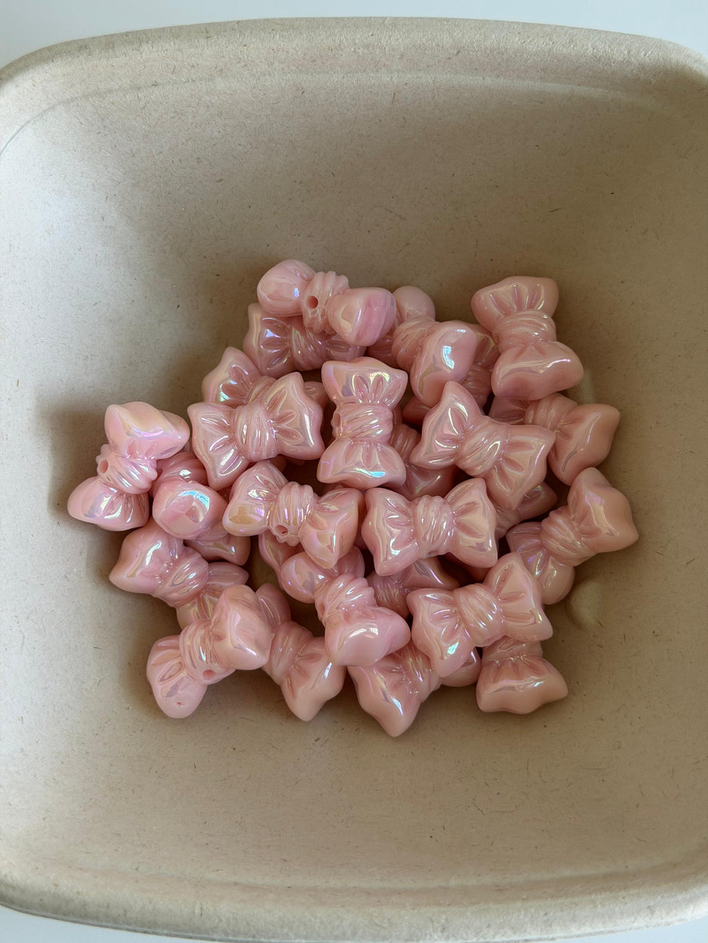 Pink Pearl Bow Beads