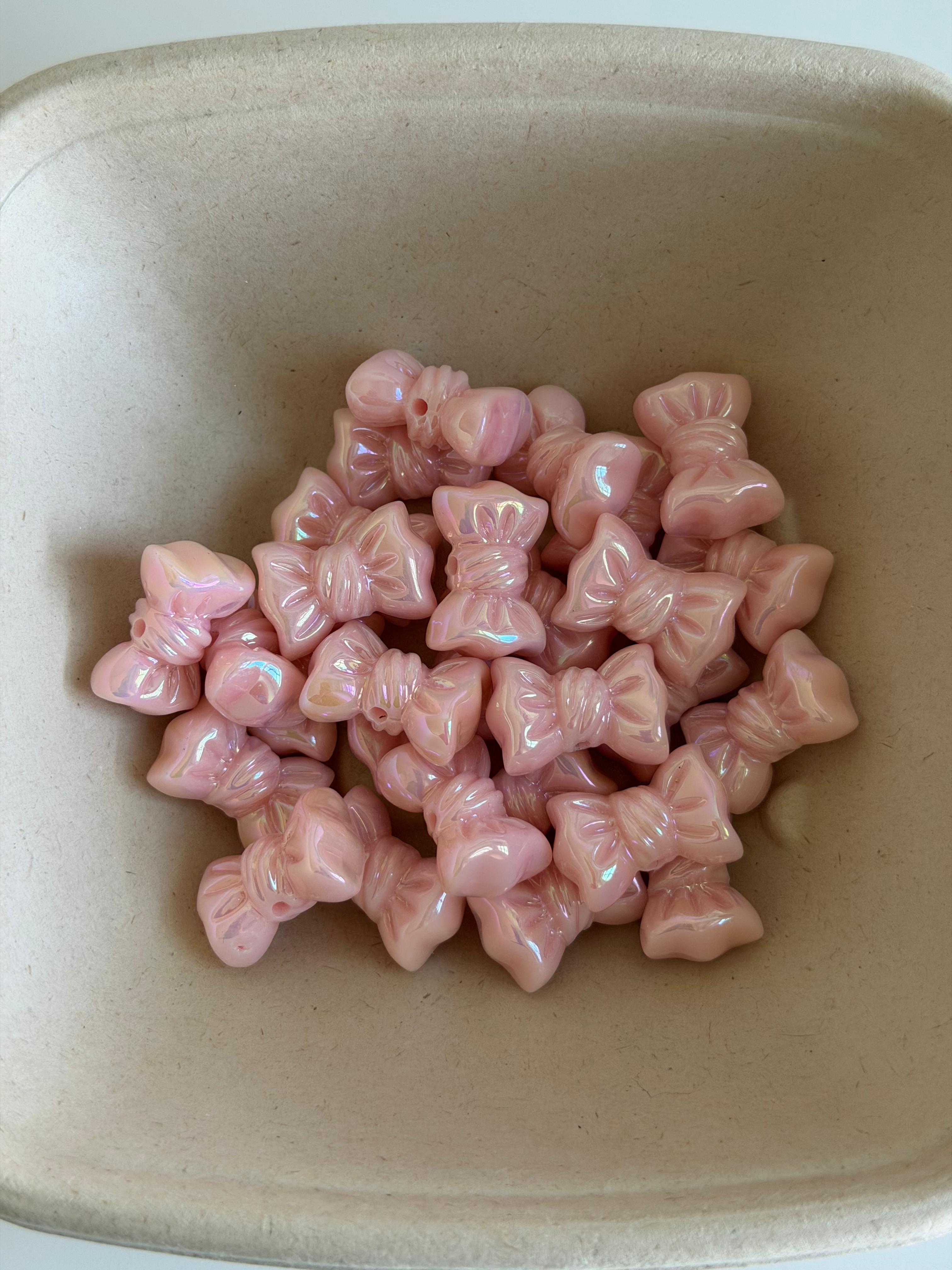Pink Pearl Bow Beads