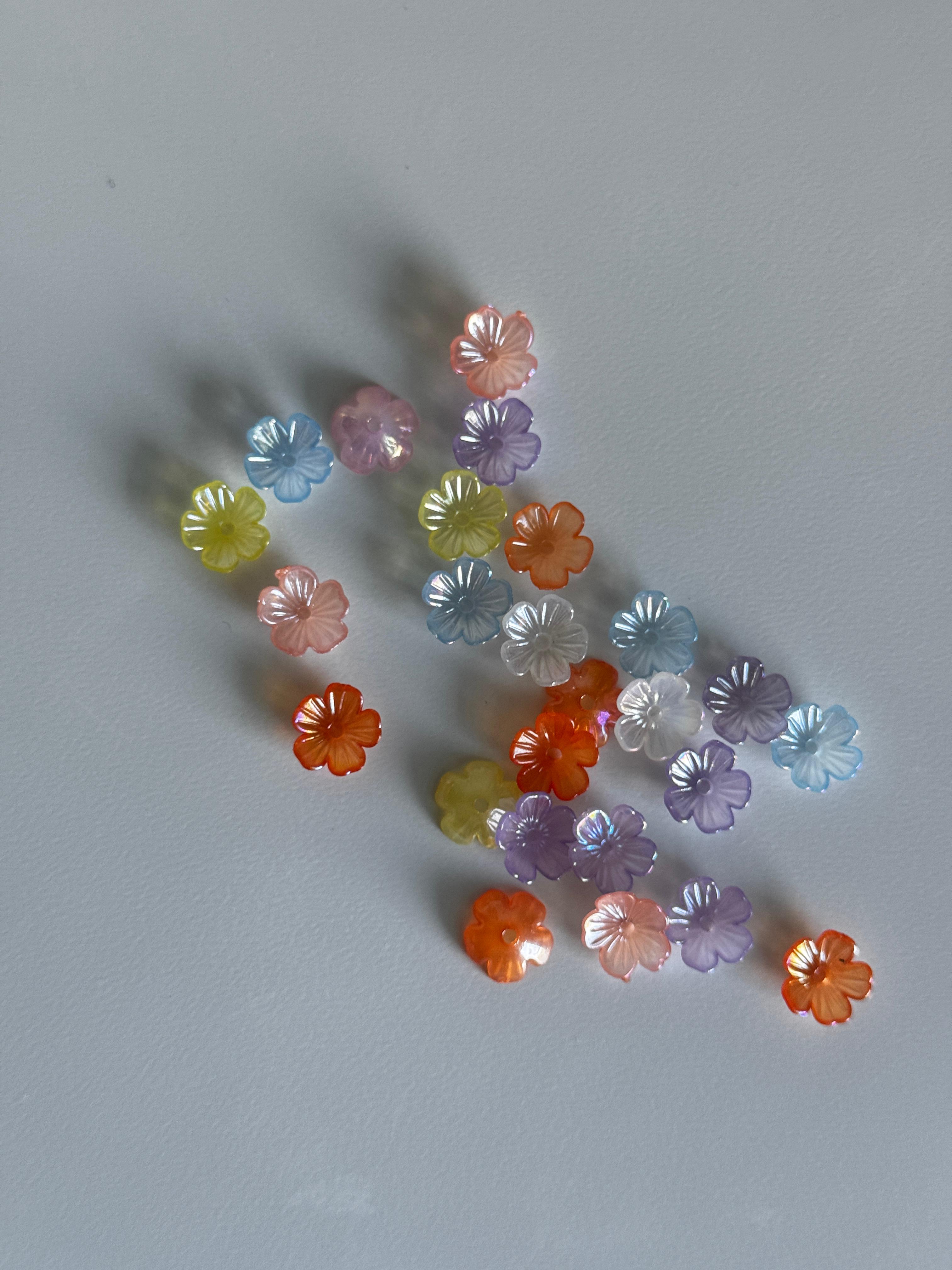 Pastel Transparent flower Beads.