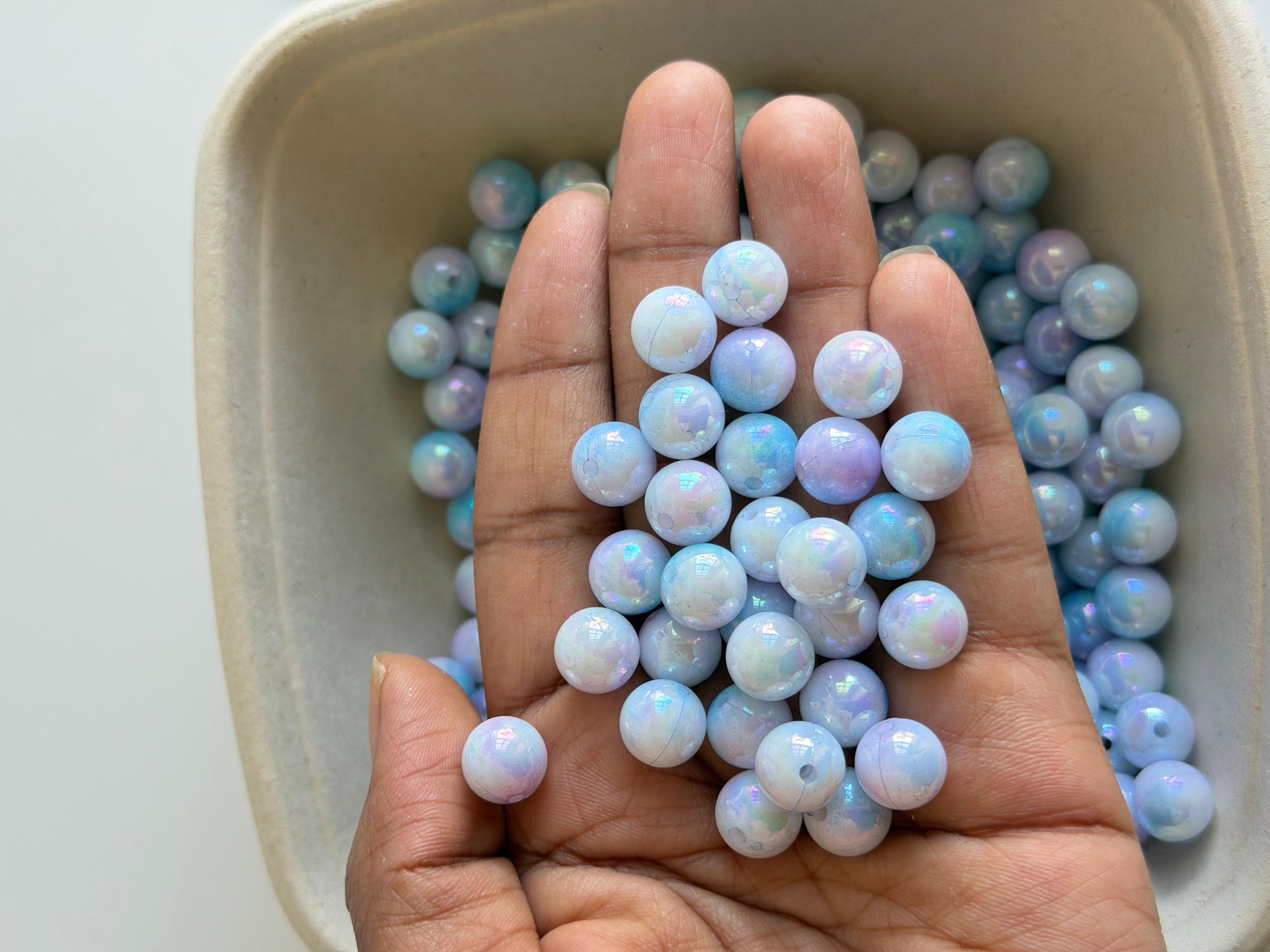 Pastel Marble Bubble Beads-12mm