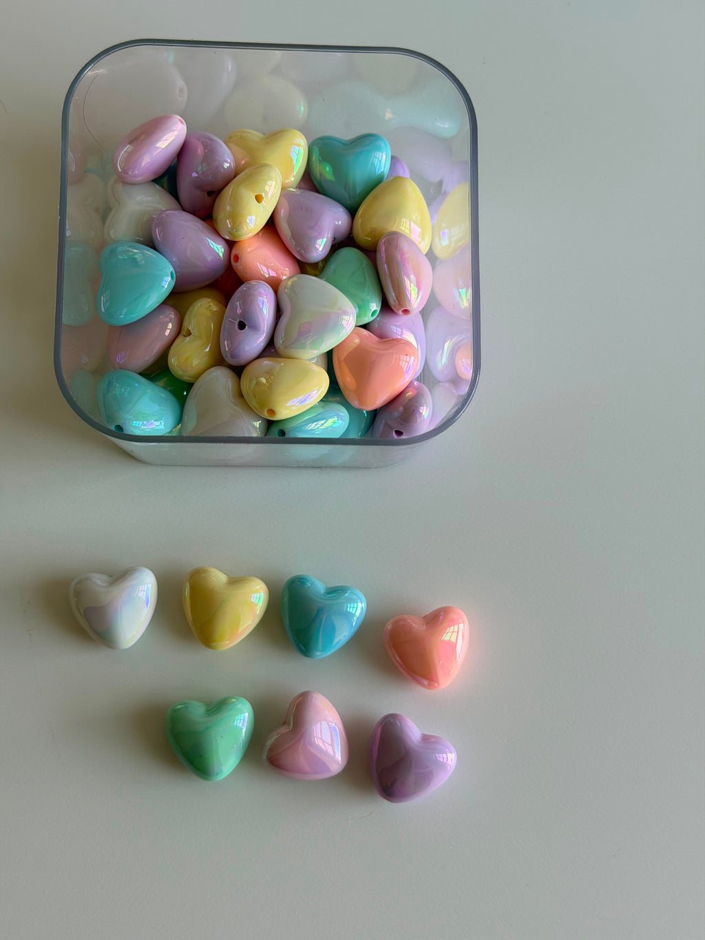 Pastel Puffy Heart Beads