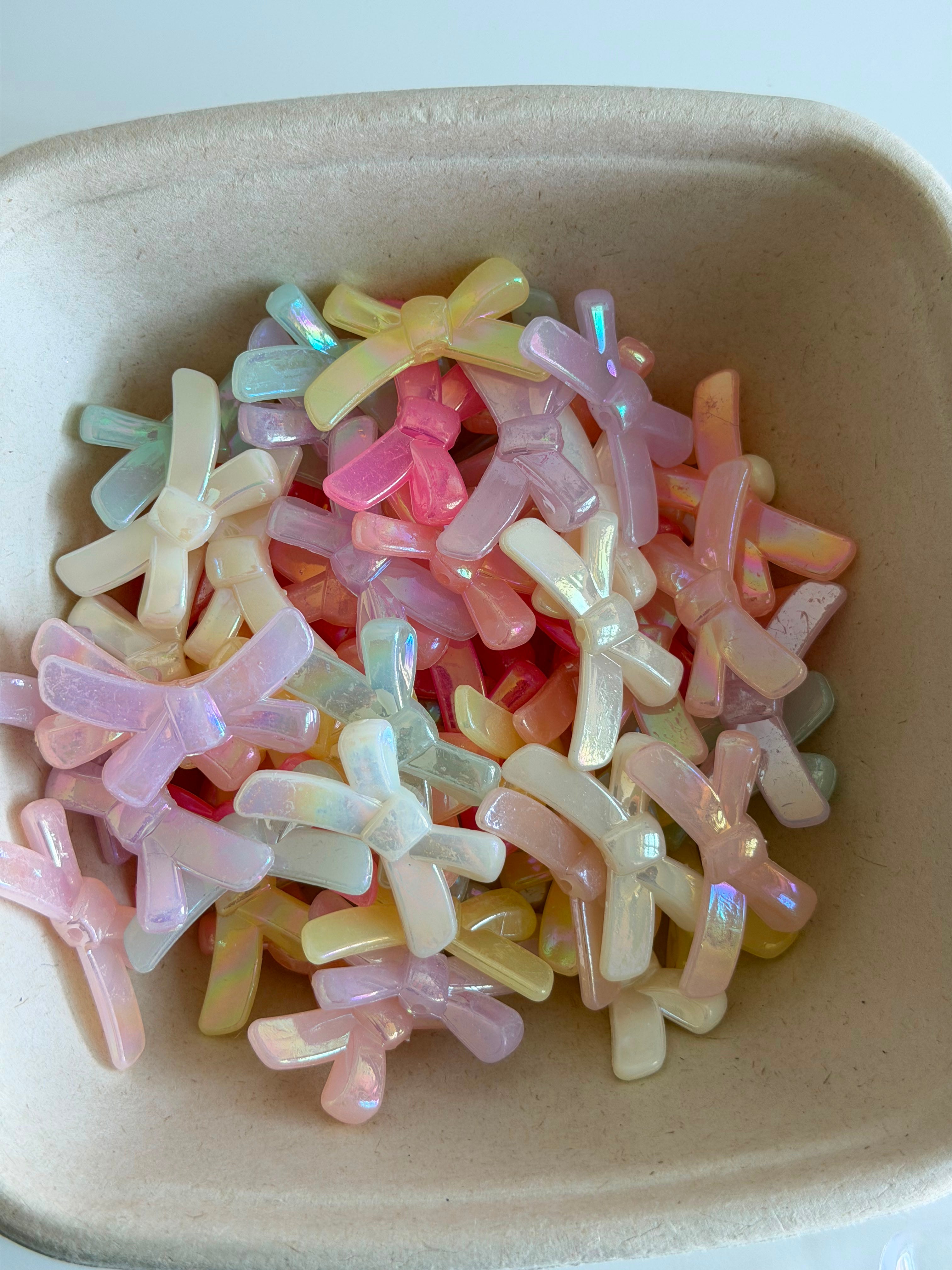 Pastel Iridescent Bow Charms