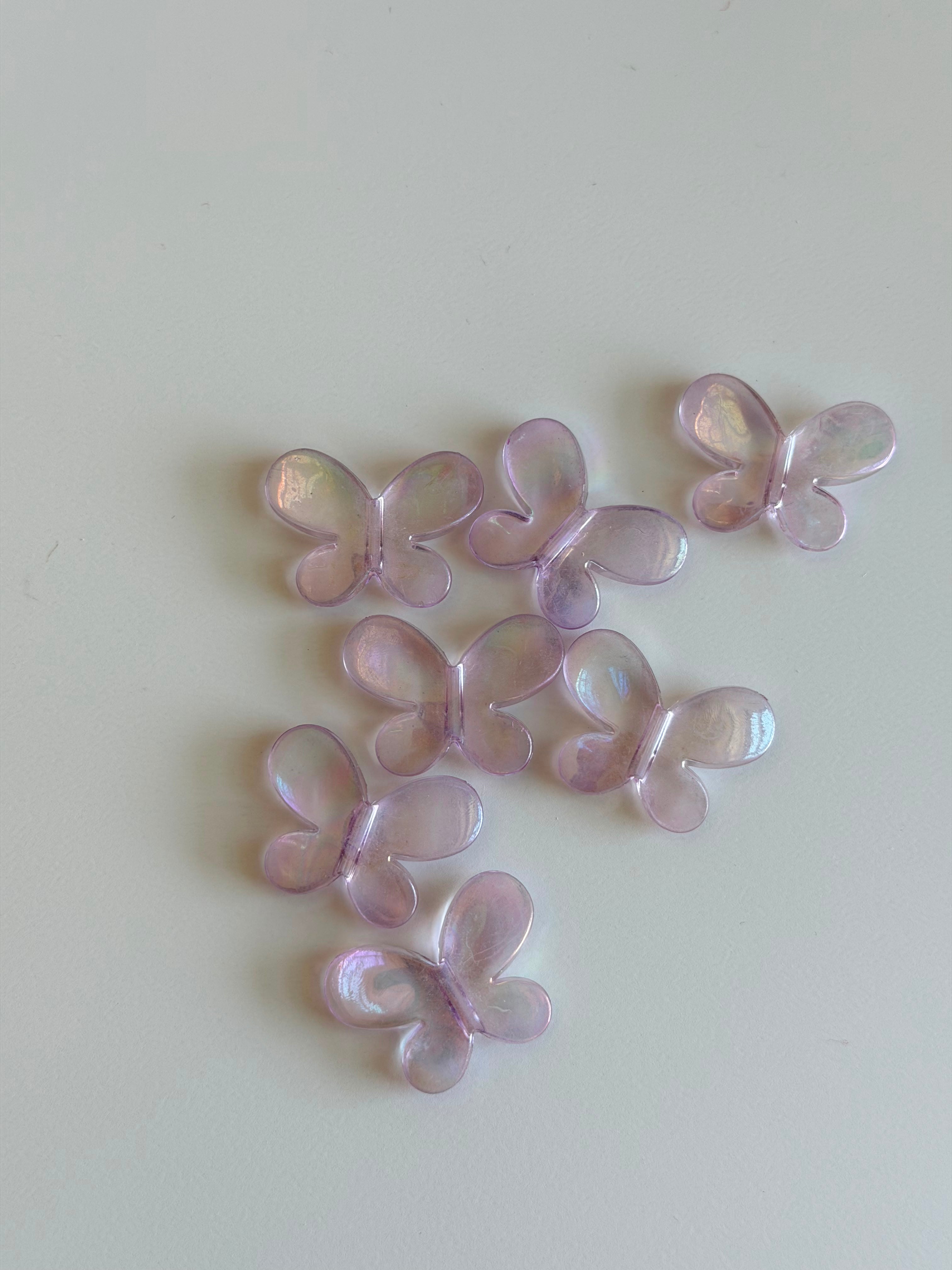 Lavender Iridescent Butterfly Beads
