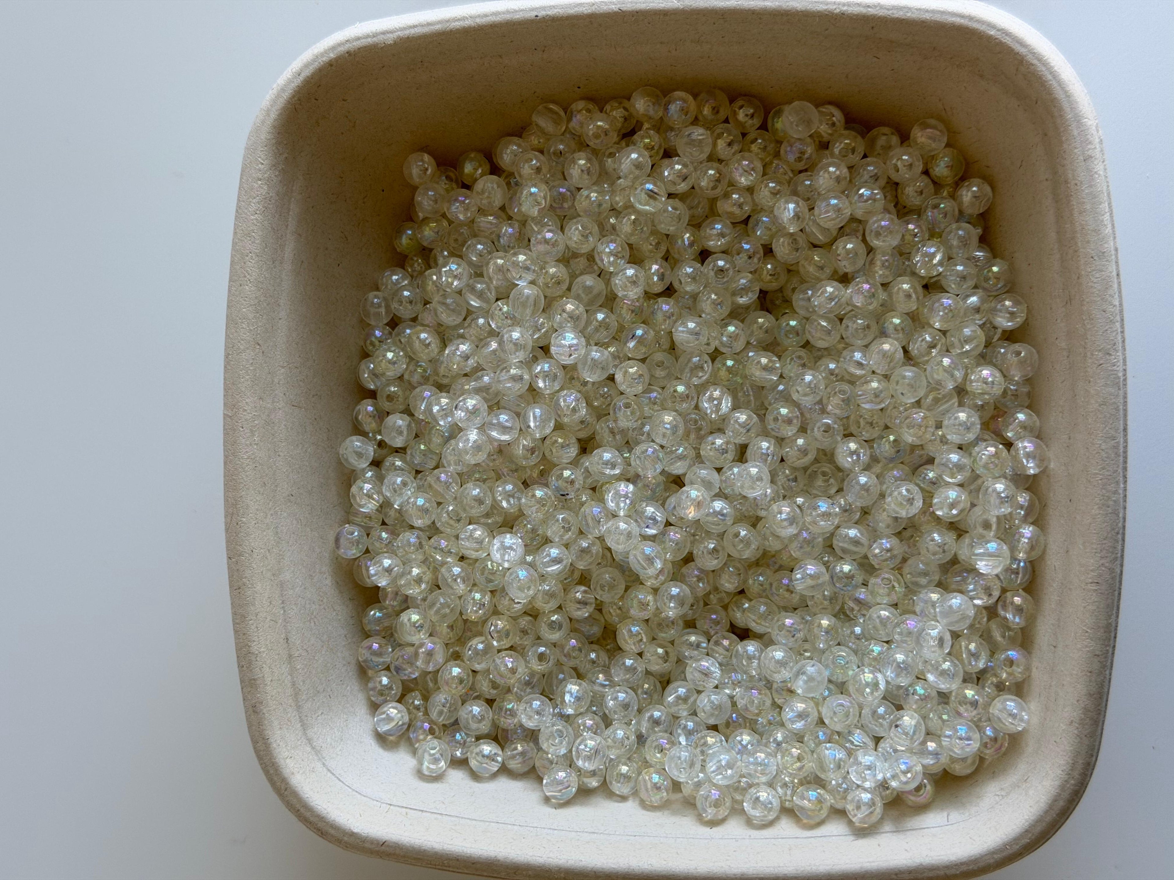 Iridescent Crackle Round Beads