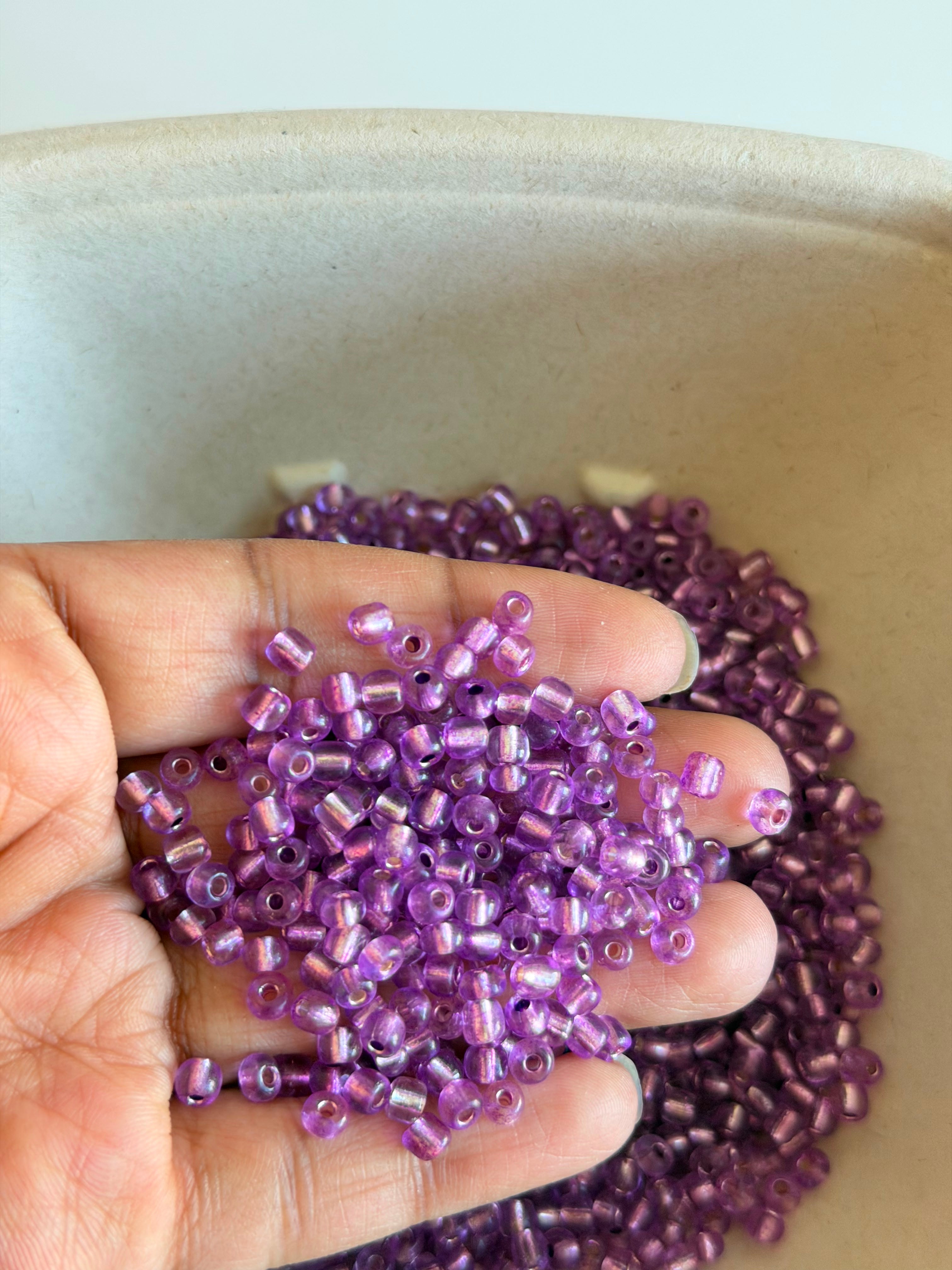Purple Shimmer Seed Beads