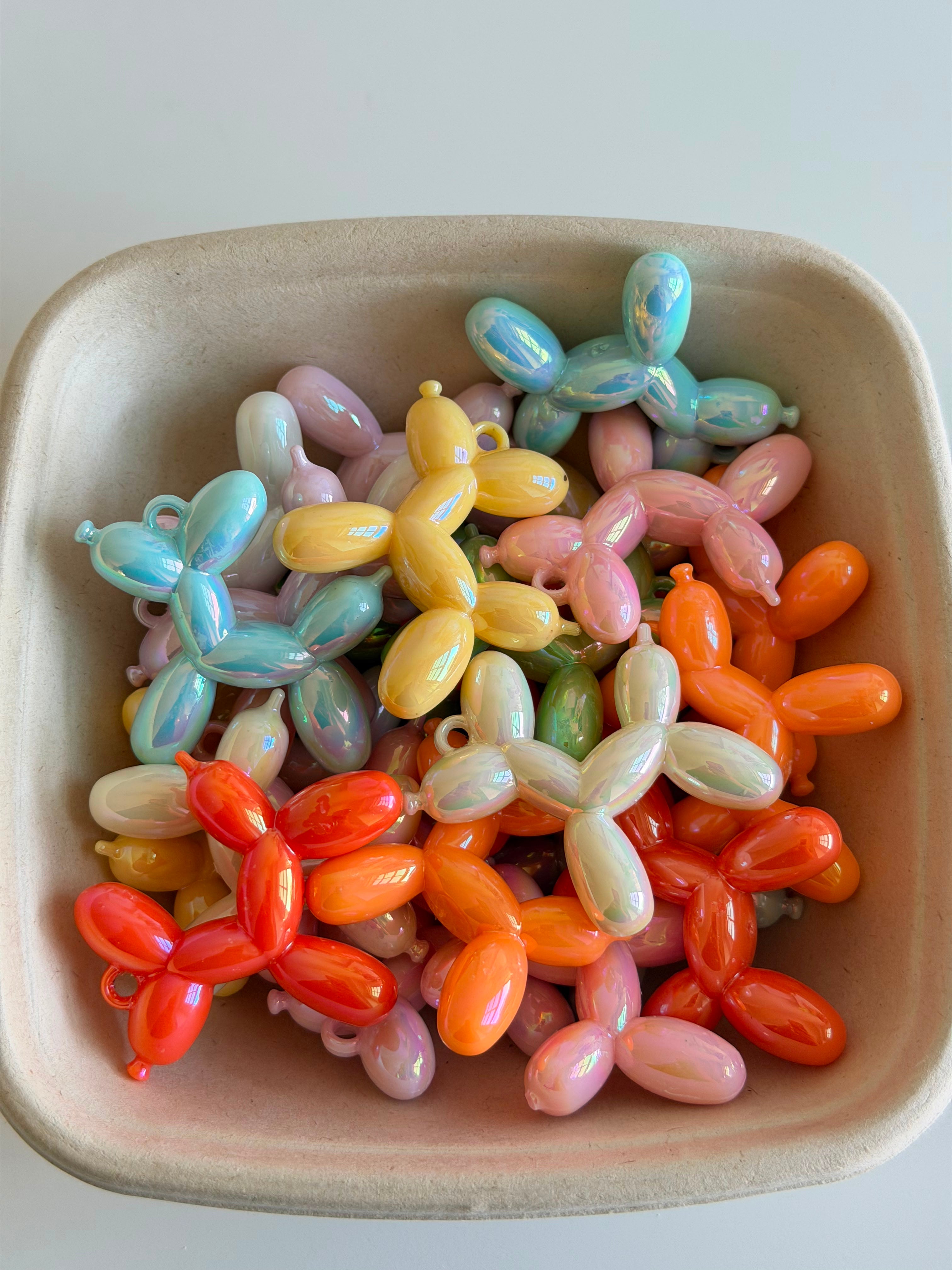 Pastel Balloon Dog Charms