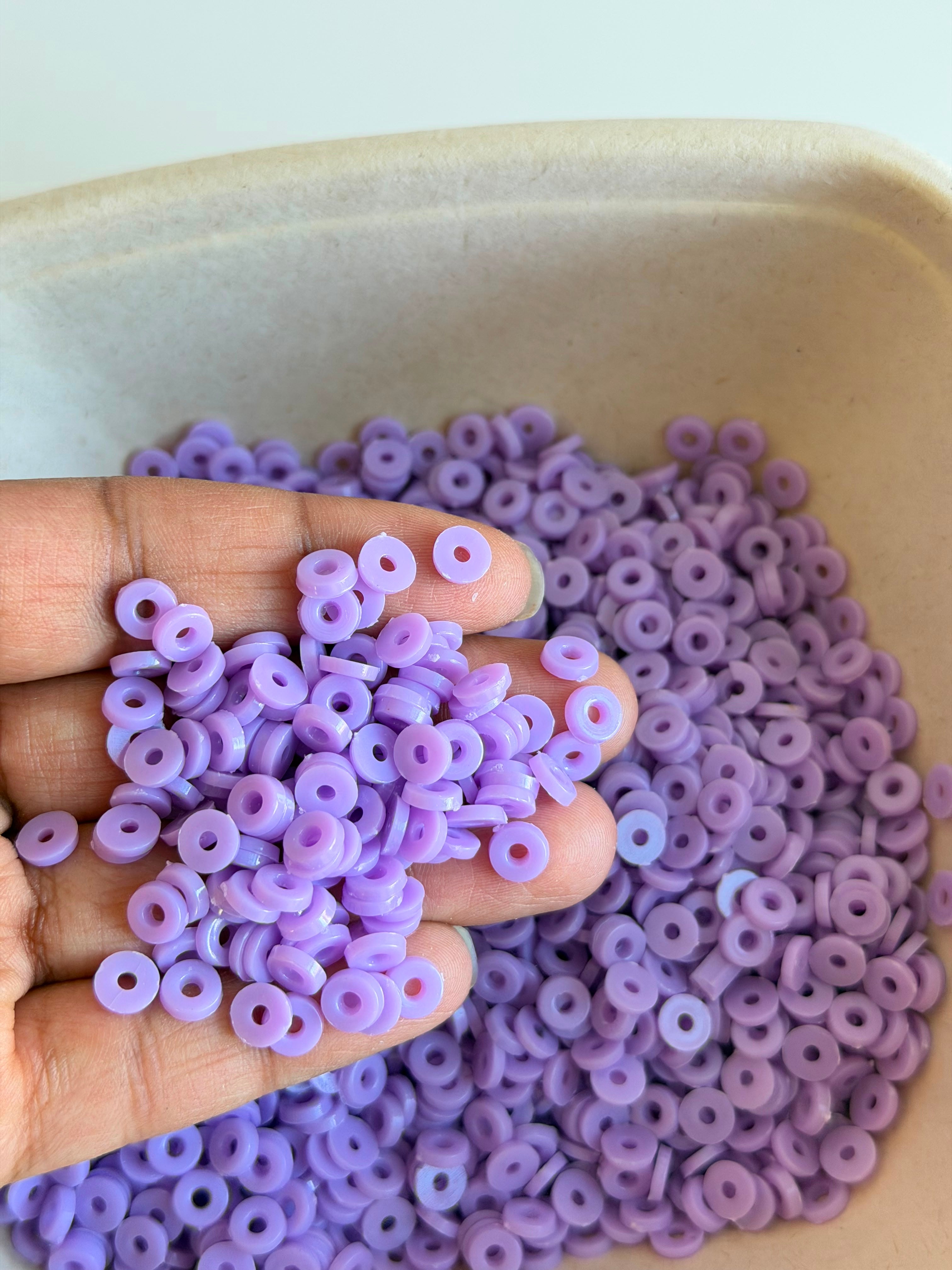 Lavender Heishi Spacer Beads