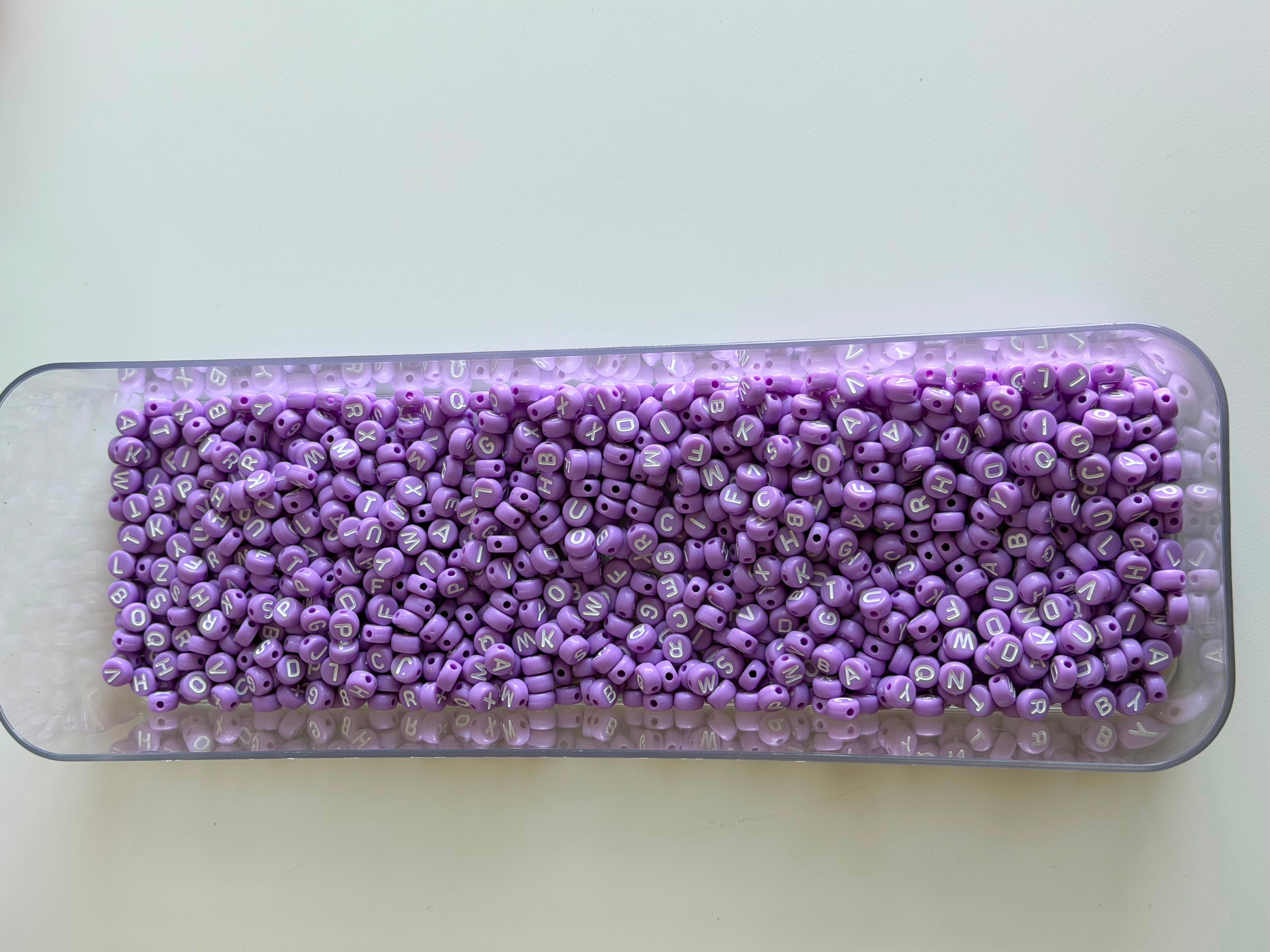 Lavender Alphabet Beads