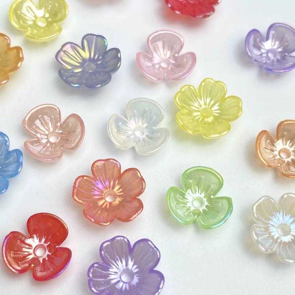 Pastel Transparent flower Beads.