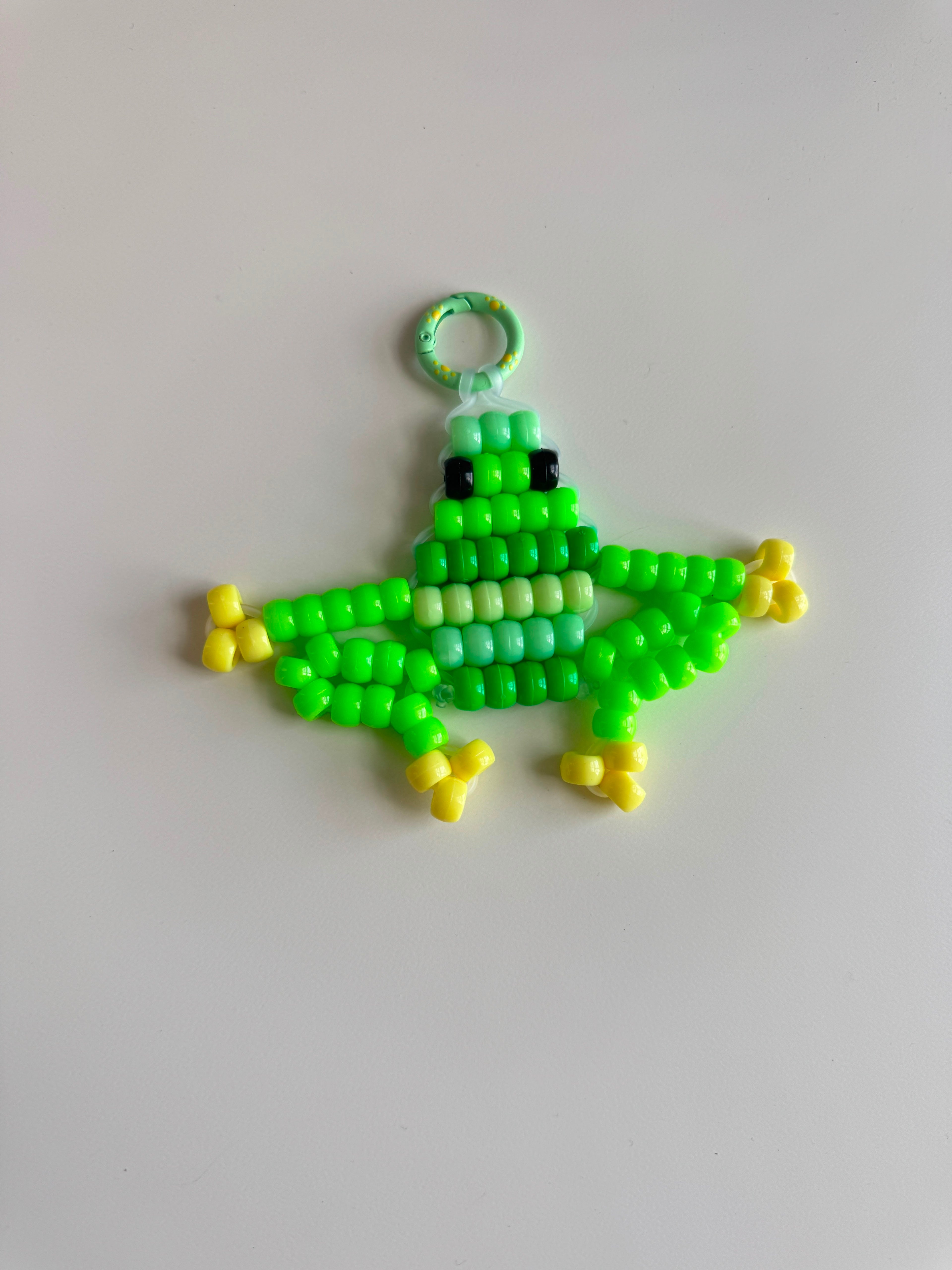 Pony Bead Frog Keychain