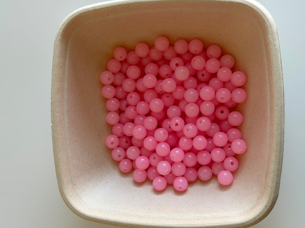 Bubblegum Pink Round Acrylic Beads