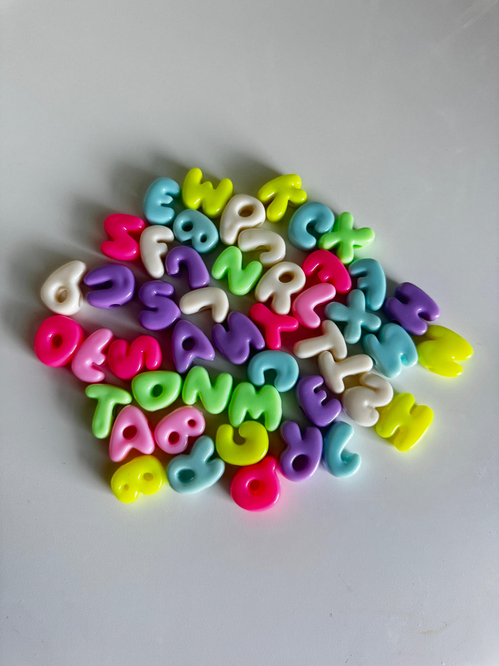 Pastel Alphabets Acrylic Beads.